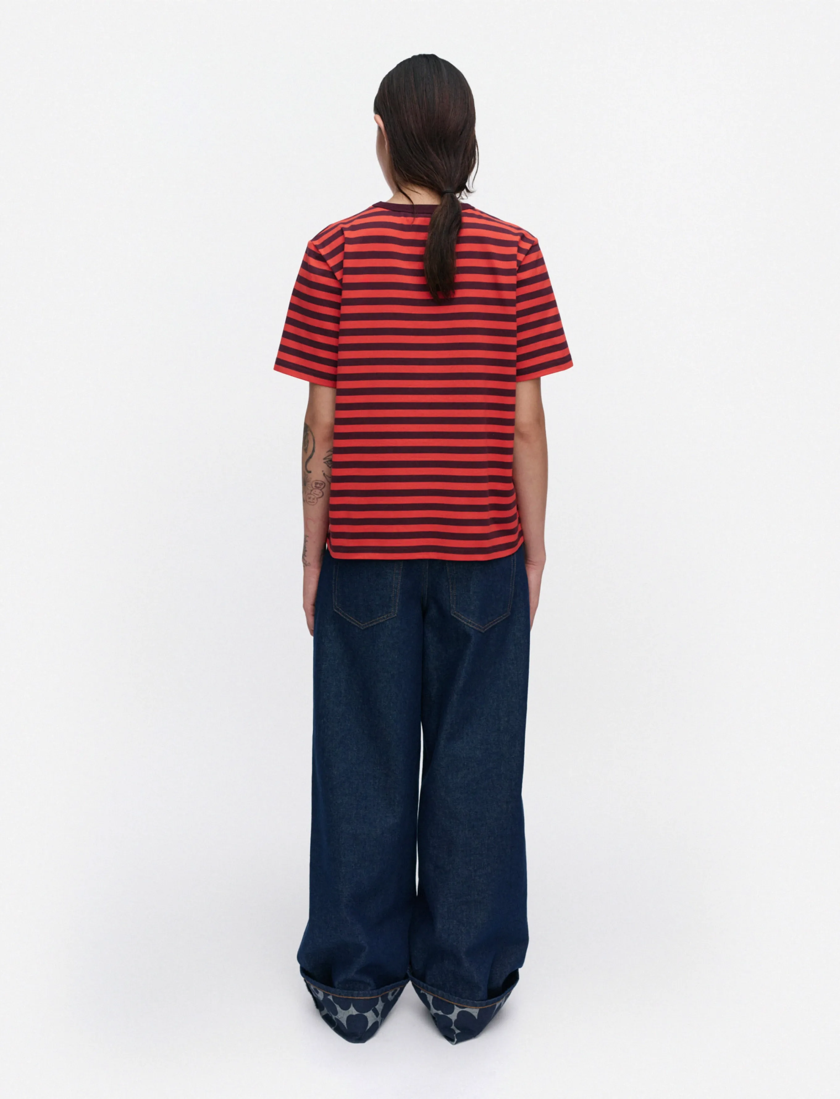 Marimekko - TASARAITA UNIKKO SS - wine red, red - 3