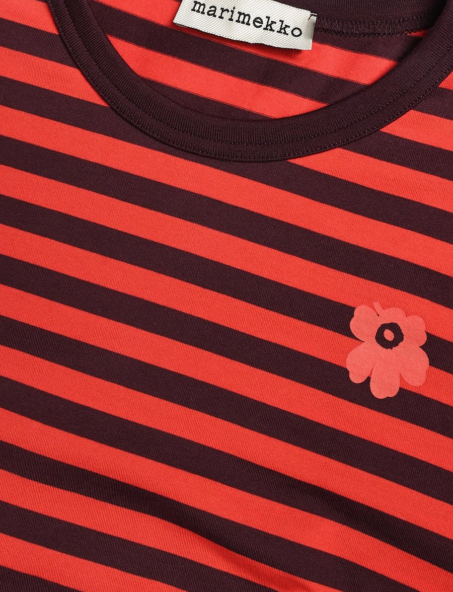 Marimekko - TASARAITA UNIKKO SS - t-shirts - wine red, red - 5