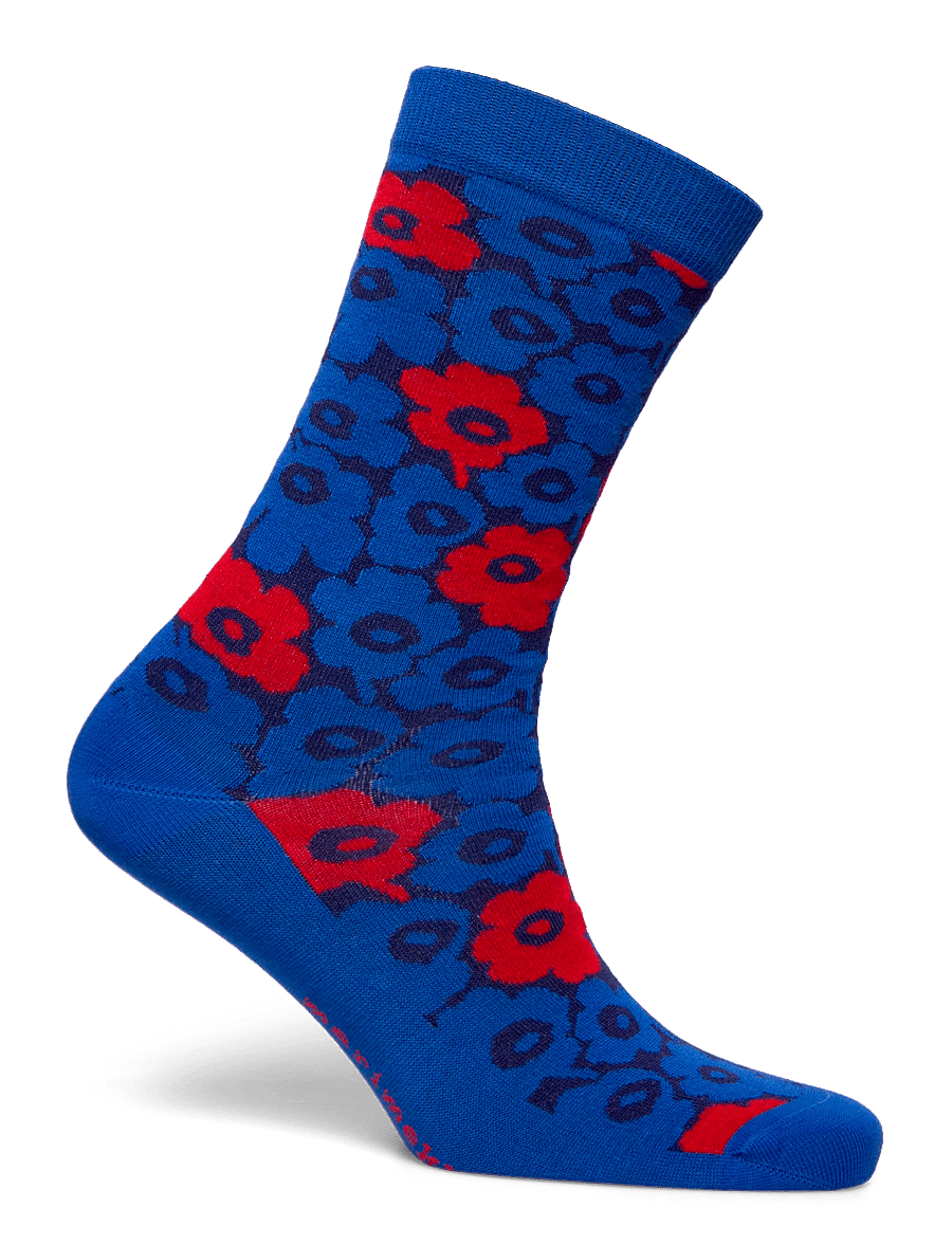 Marimekko - LINJAUS PIKKUINEN UNIKKO - klassikalised sokid - blue, dark blue, red - 1
