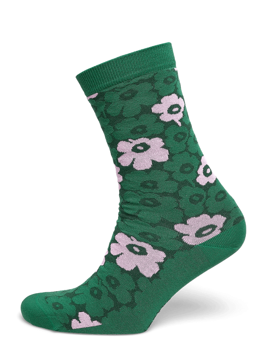 Marimekko - LINJAUS PIKKUINEN UNIKKO - vanliga strumpor - green, dark green, pink - 0