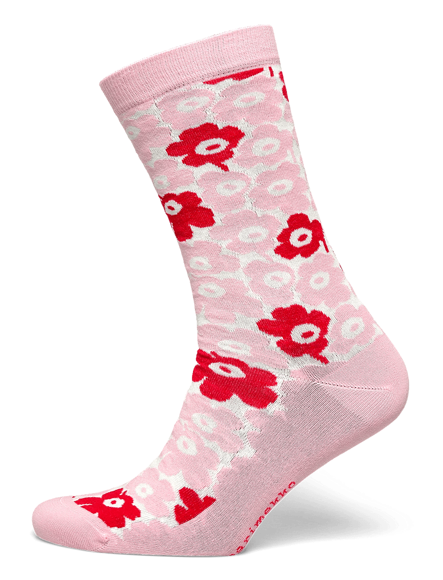 Marimekko - LINJAUS PIKKUINEN UNIKKO - tavalliset sukat - light pink, off white, red - 0