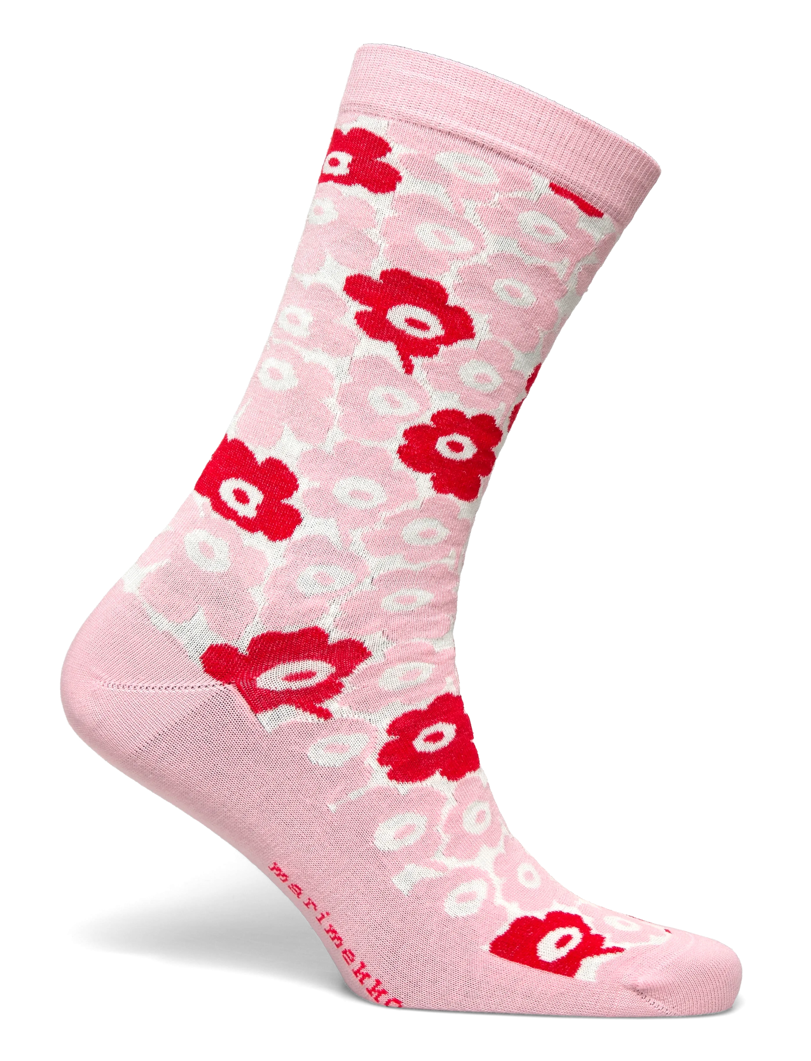 Marimekko - LINJAUS PIKKUINEN UNIKKO - tavalliset sukat - light pink, off white, red - 1