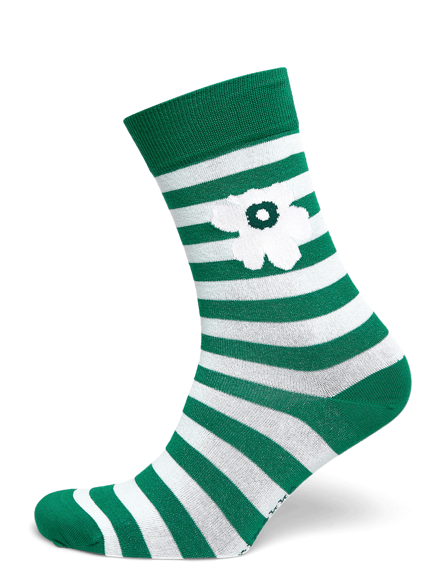Marimekko - KASVAA TASARAITA UNIKKO ONE - normale socken - green, dark green, white - 0