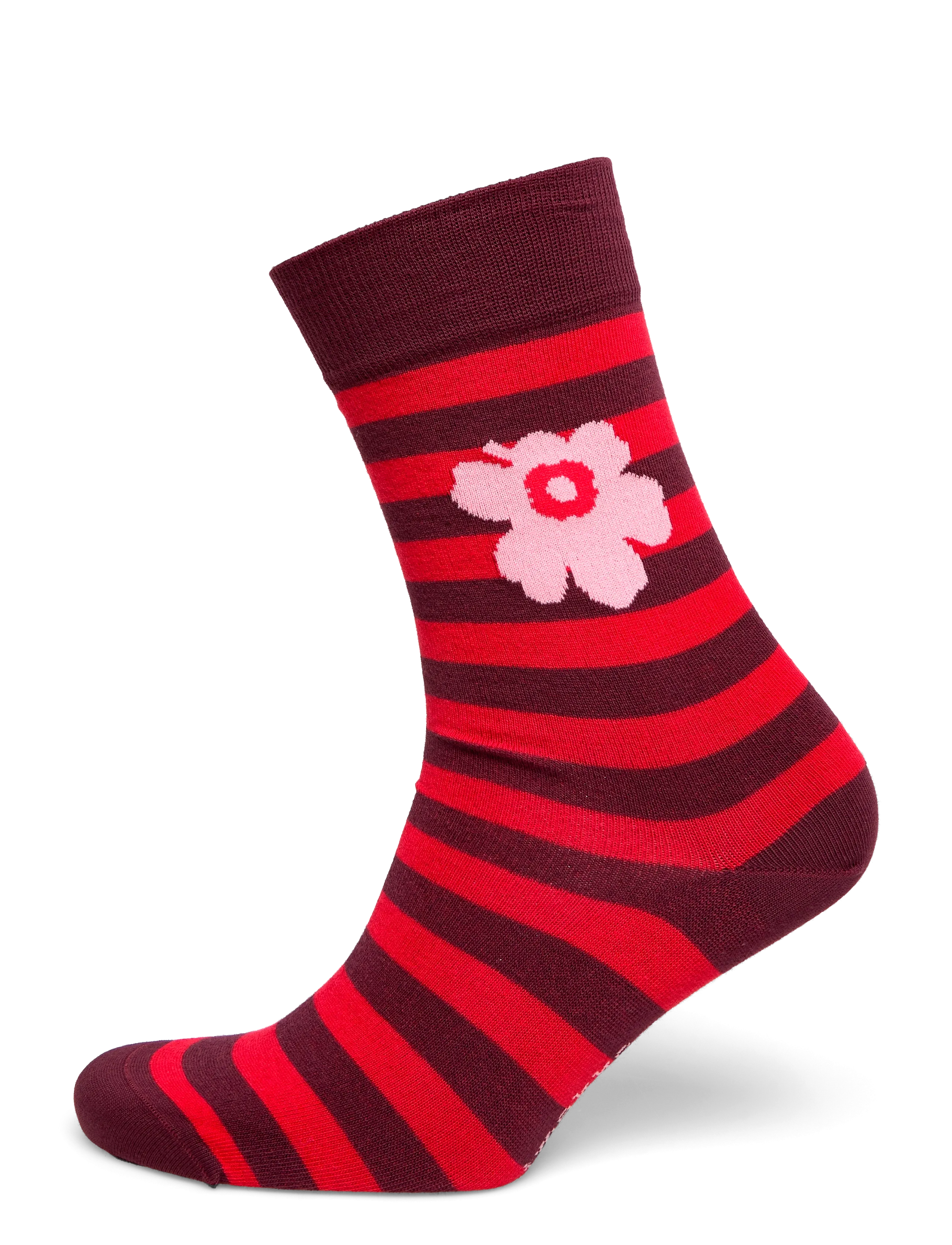 Marimekko KASVAA TASARAITA UNIKKO ONE - Socks - WINE RED, RED, PINK / burgundy