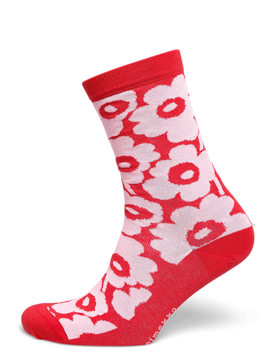 Marimekko - LINJAUS UNIKKO - normale socken - red, light pink - 0