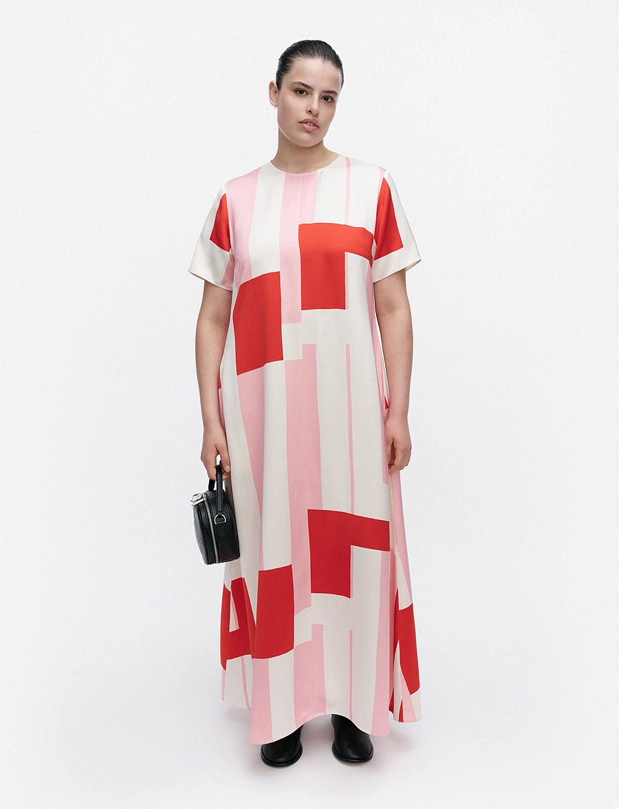 Marimekko - HILJAUS ATTIKA - summer dresses - off white, light pink, red - 0