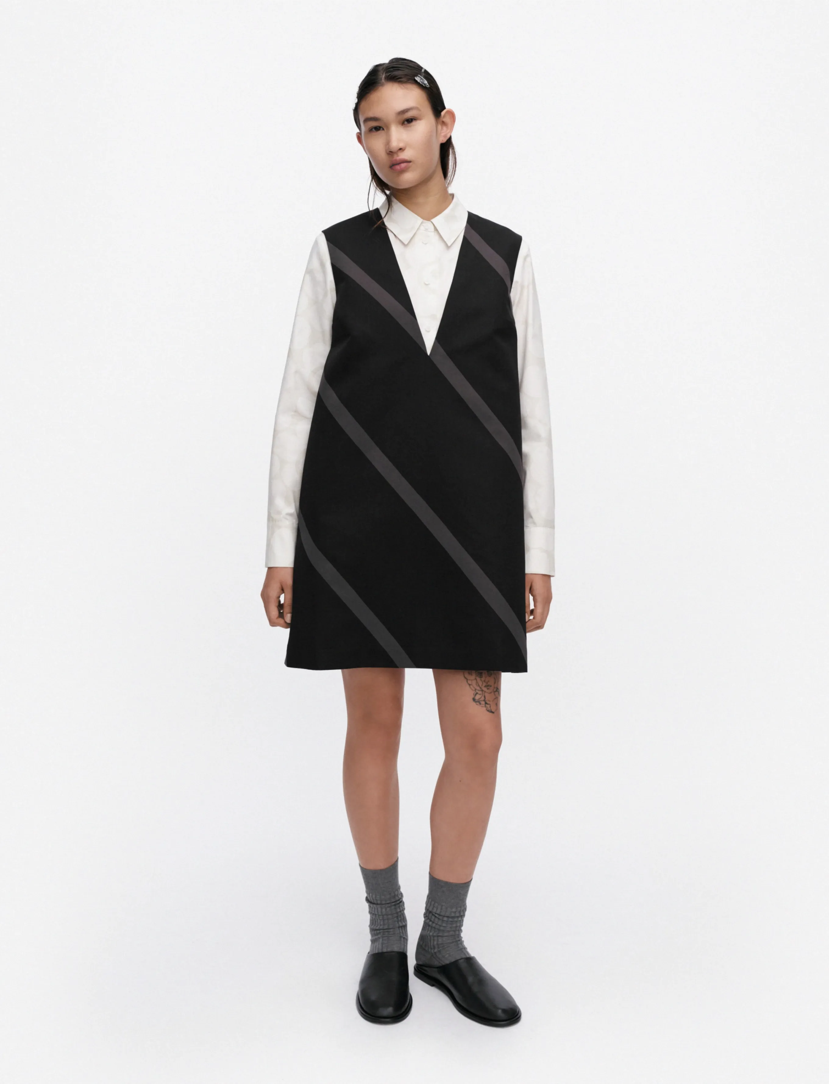 Marimekko KIURU BASSO - Minikleidid - BLACK, DARK GREY / black