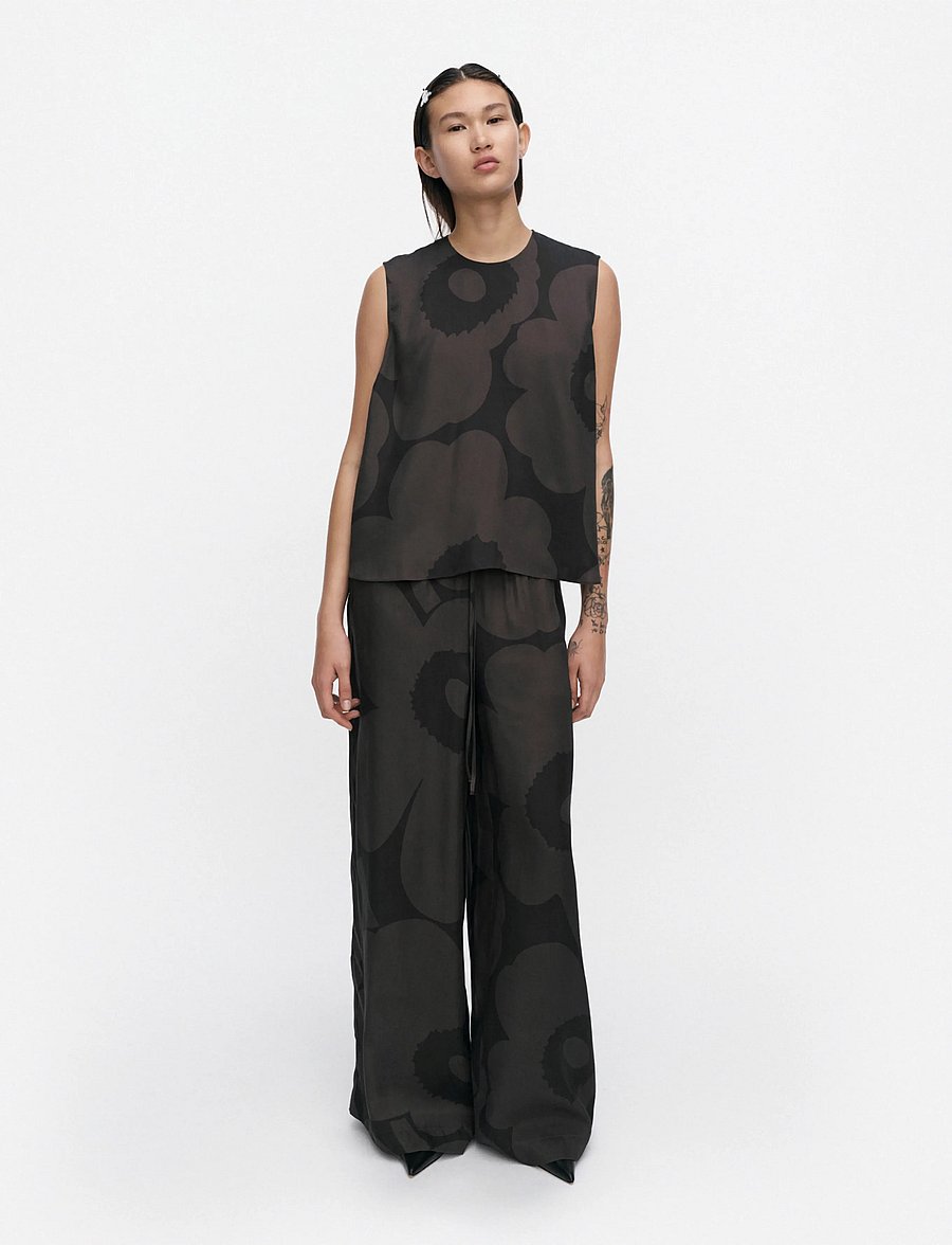 Marimekko - KAAKKOIS UNIKKO - hosen mit weitem bein - dark grey, black - 0
