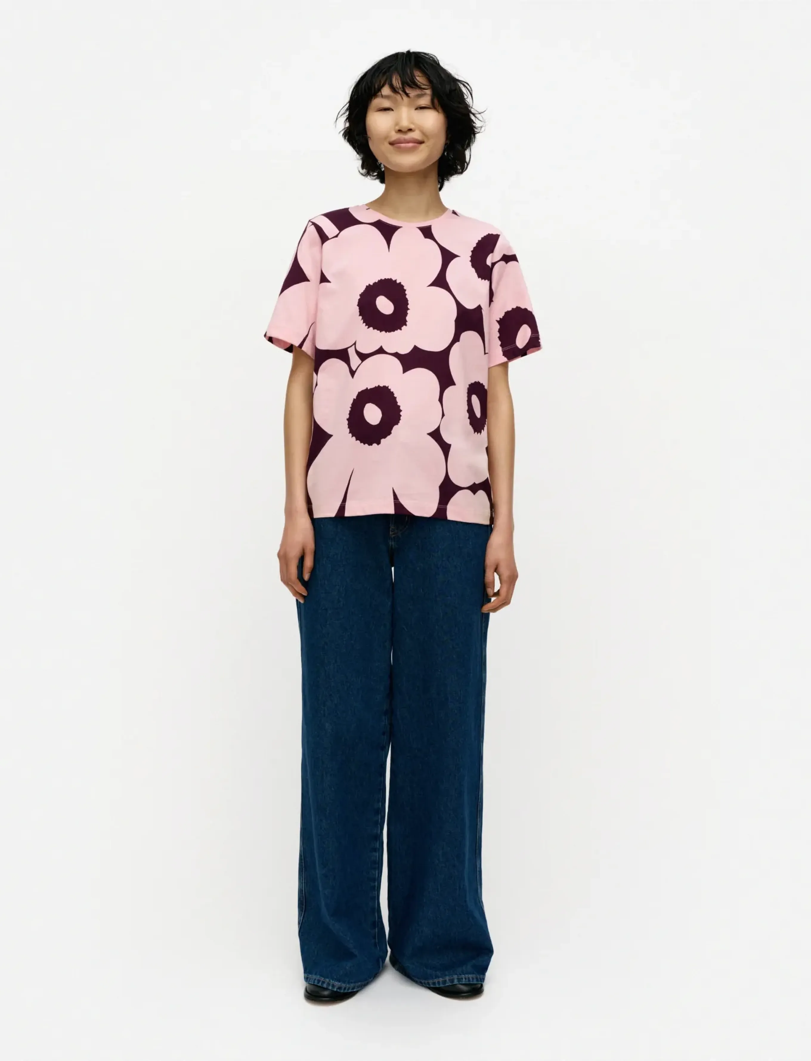 Marimekko Tunnit Unikko, XL, Pink, T-Shirts & Toppe > Kortærmede, Dame