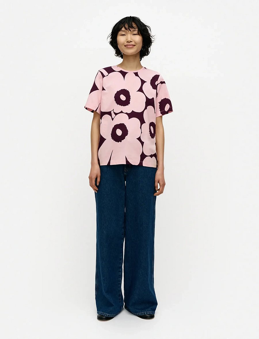 Marimekko - TUNNIT UNIKKO - t-shirts - light pink, dark purple - 0