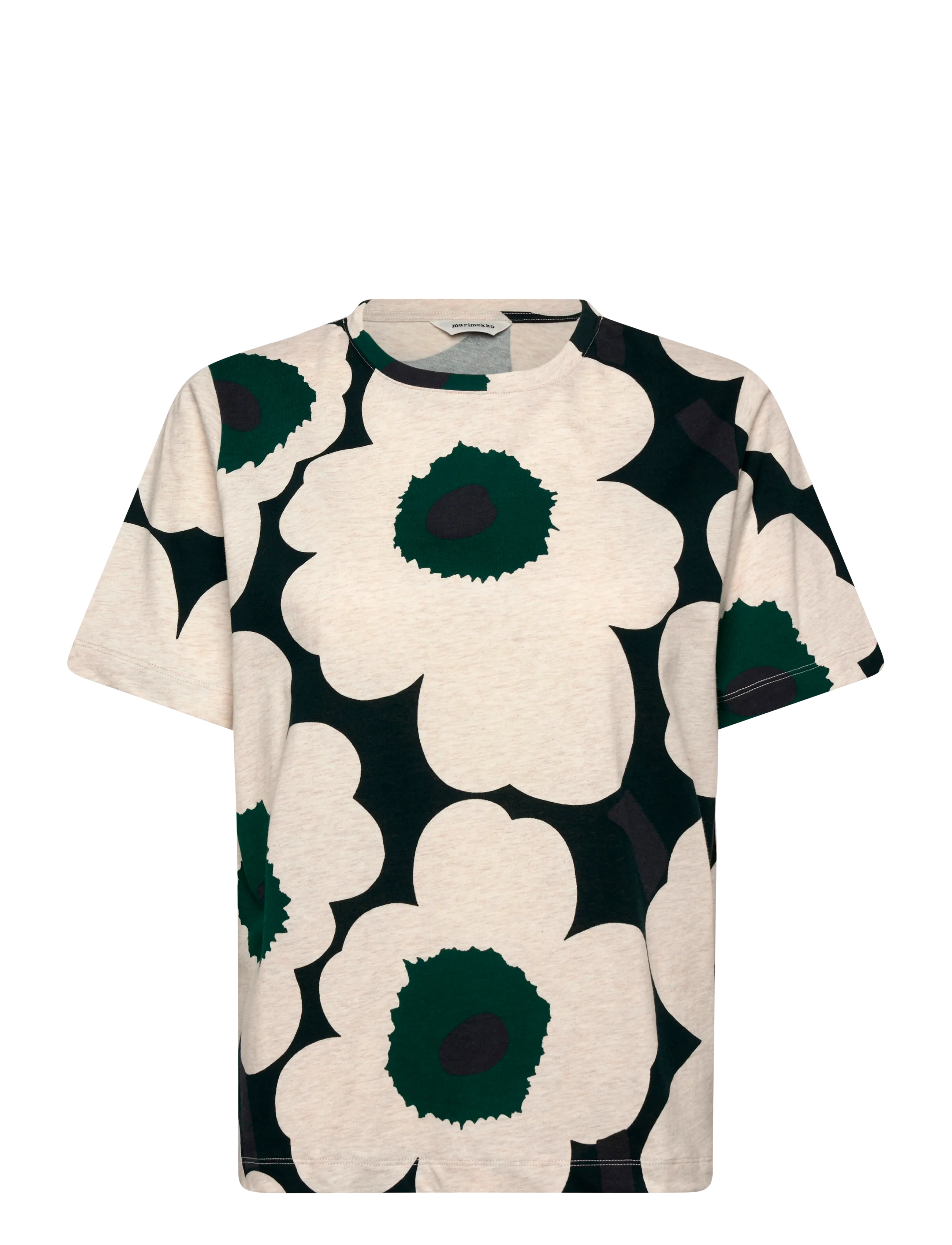 Marimekko TUNNIT UNIKKO - T-shirts - DARK GREEN, BEIGE MELANGE / beige