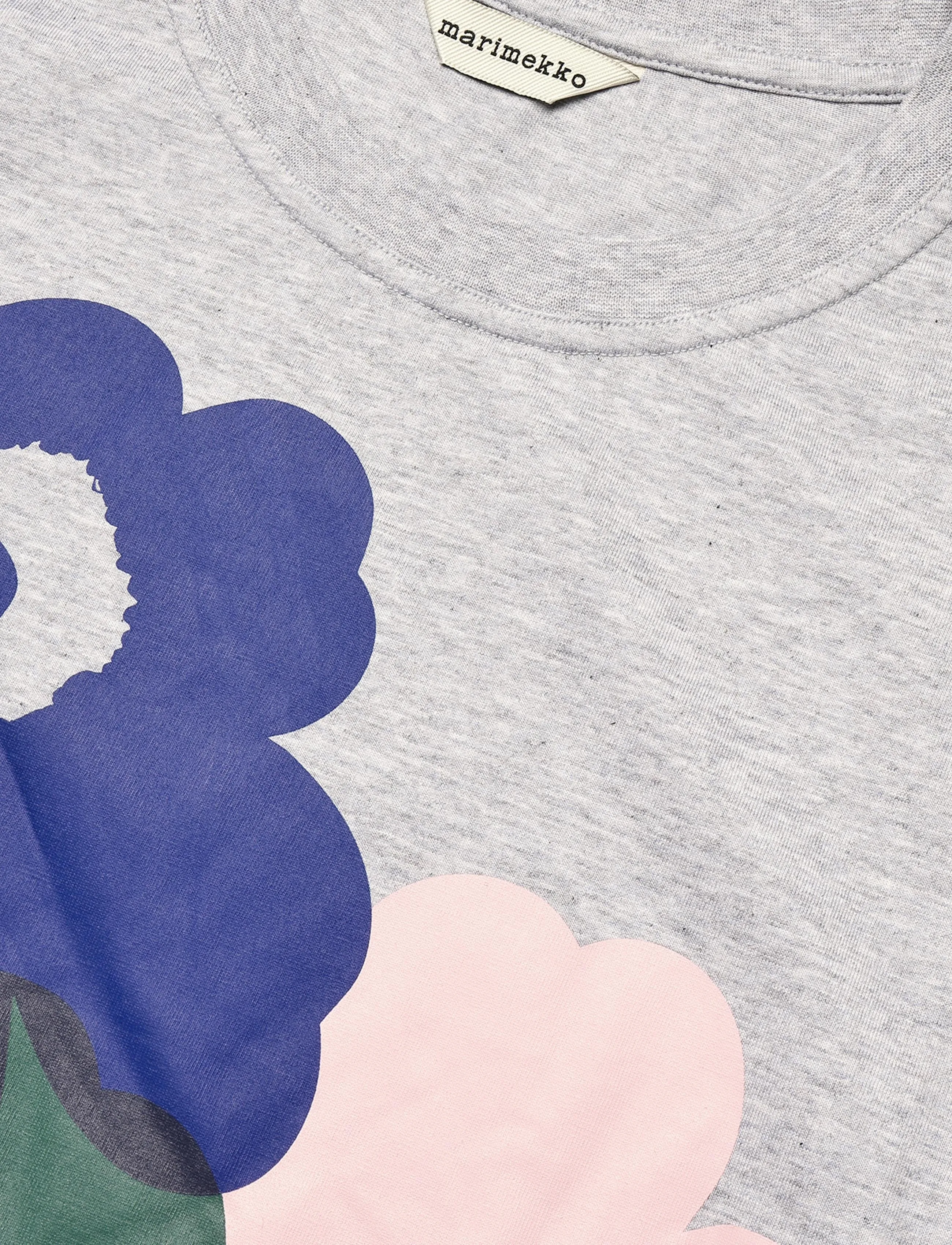 Marimekko - EMBLA UNIKKO PLACEMENT - t-shirts - grey mel., d. green, l. pink - 2