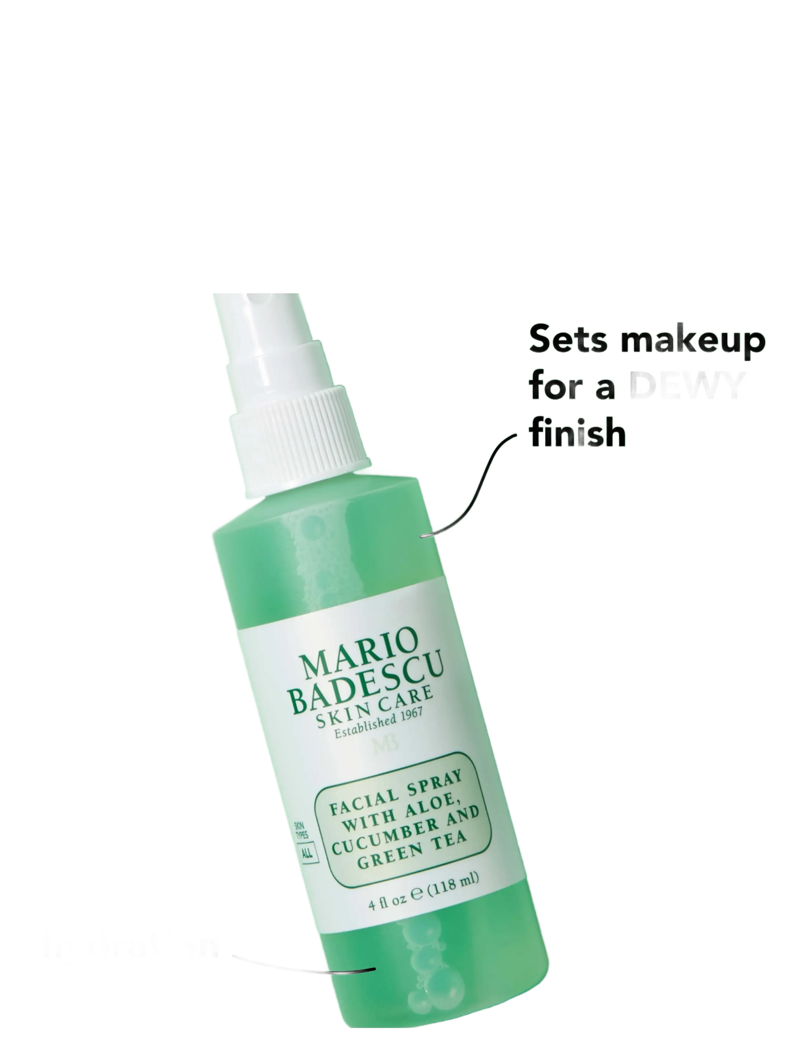 Mario Badescu - FACIAL SPRAY W/ ALOE, CUCUMBER & GREEN TEA - ansigtsmist - clear - 4