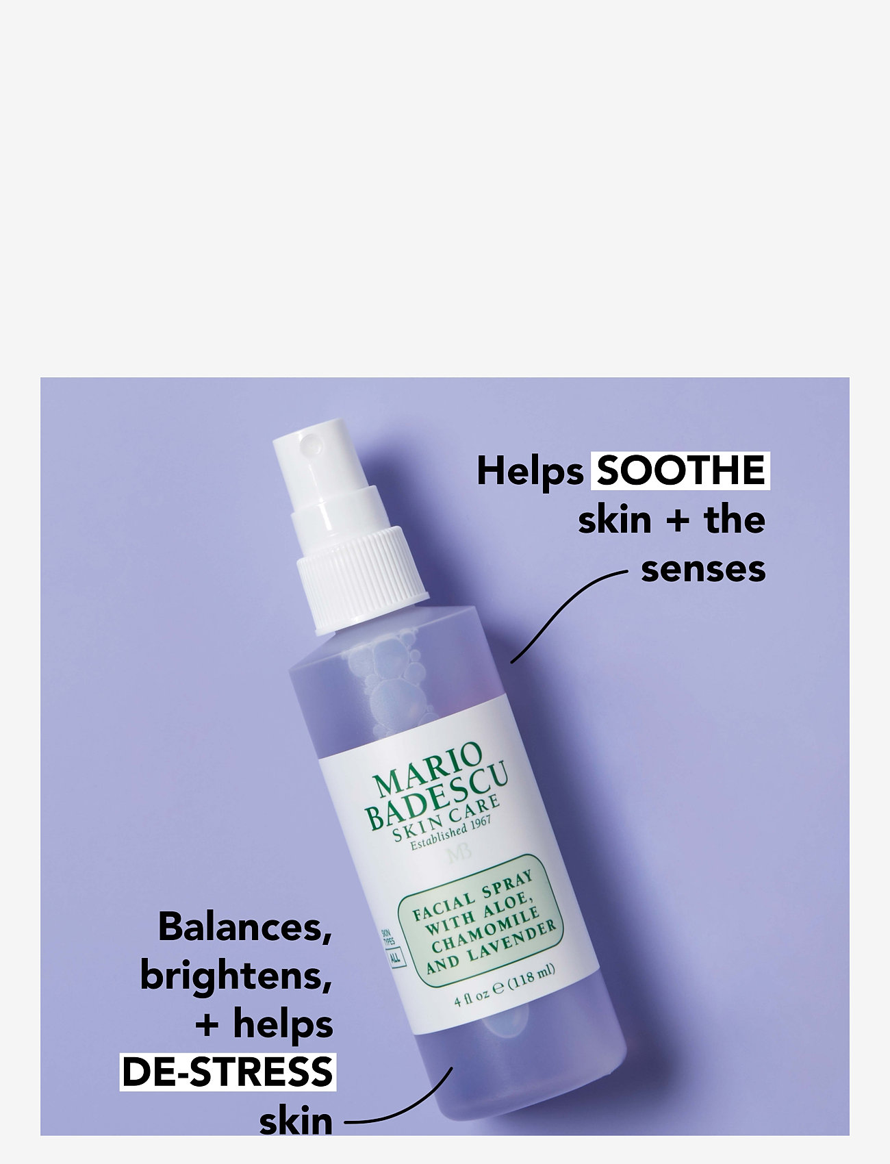 Mario Badescu - Mario Badescu Facial Spray W/ Aloe, Chamomile & Lavender 118ml - ansigtsmist - clear - 4