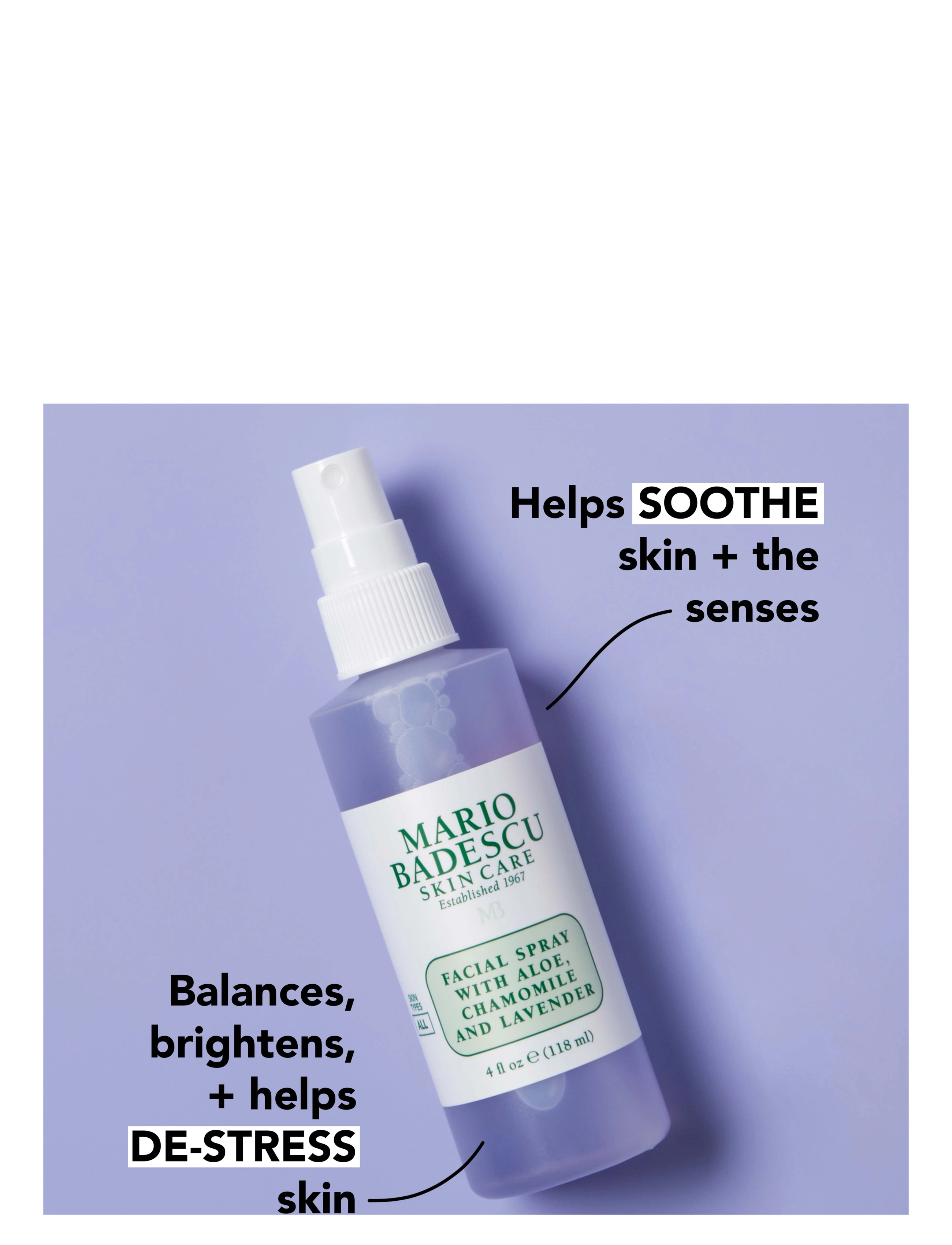 Mario Badescu - Mario Badescu Facial Spray W/ Aloe, Chamomile & Lavender 118ml - ansigtsmist - clear - 4