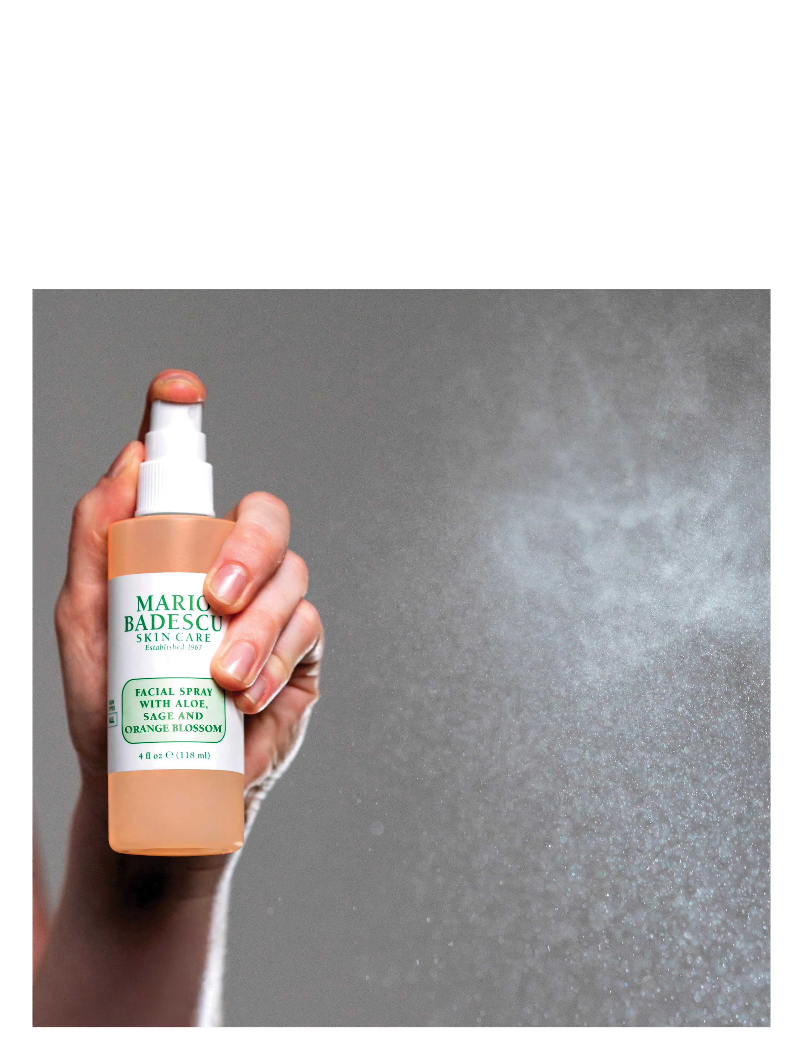 Mario Badescu - Mario Badescu Facial Spray W/ Aloe, Sage & Orange Blossom 118ml - ansigtsmist - clear - 2