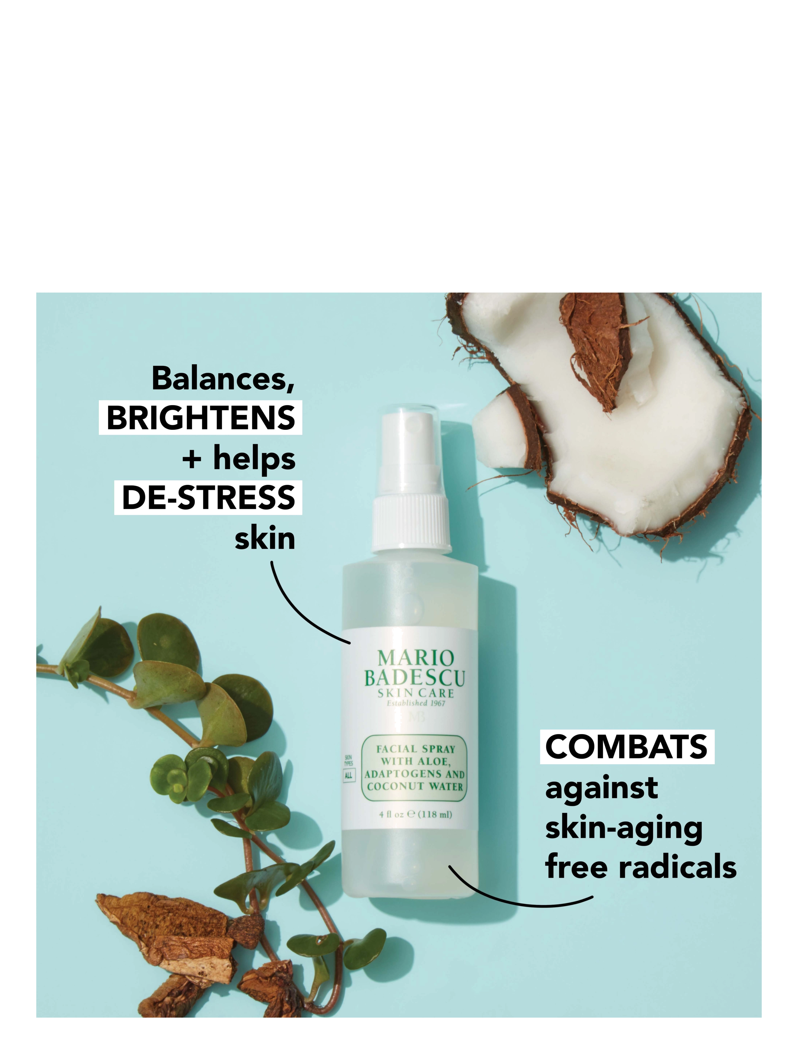 Mario Badescu - FACIAL SPRAY W/ ALOE, ADAPTOGENS & COCONUT WATER - ansigtsmist - clear - 4