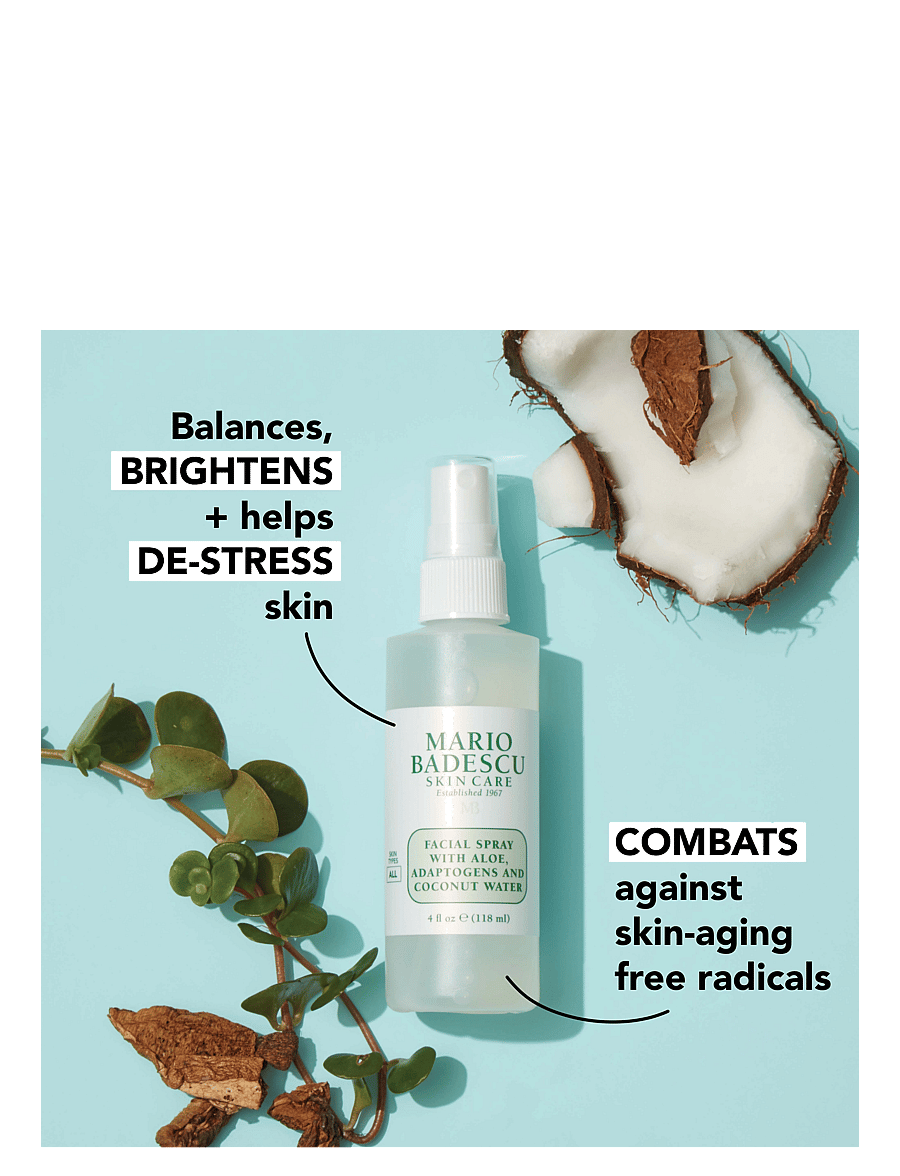 Mario Badescu - FACIAL SPRAY W/ ALOE, ADAPTOGENS & COCONUT WATER - ansigtsmist - clear - 4