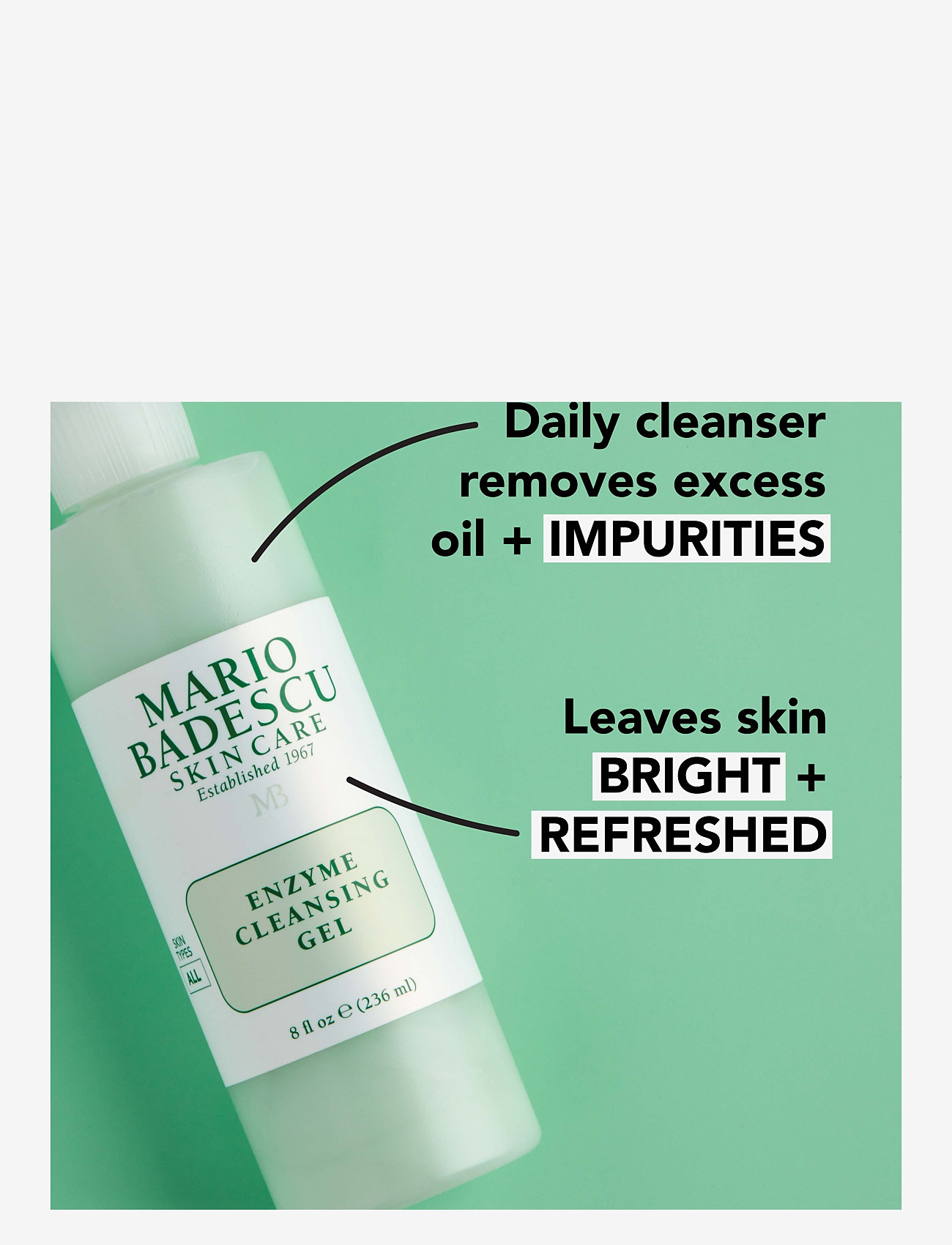 Mario Badescu - Mario Badescu Enzyme Cleansing Gel 236ml - hreinsigel - clear - 3