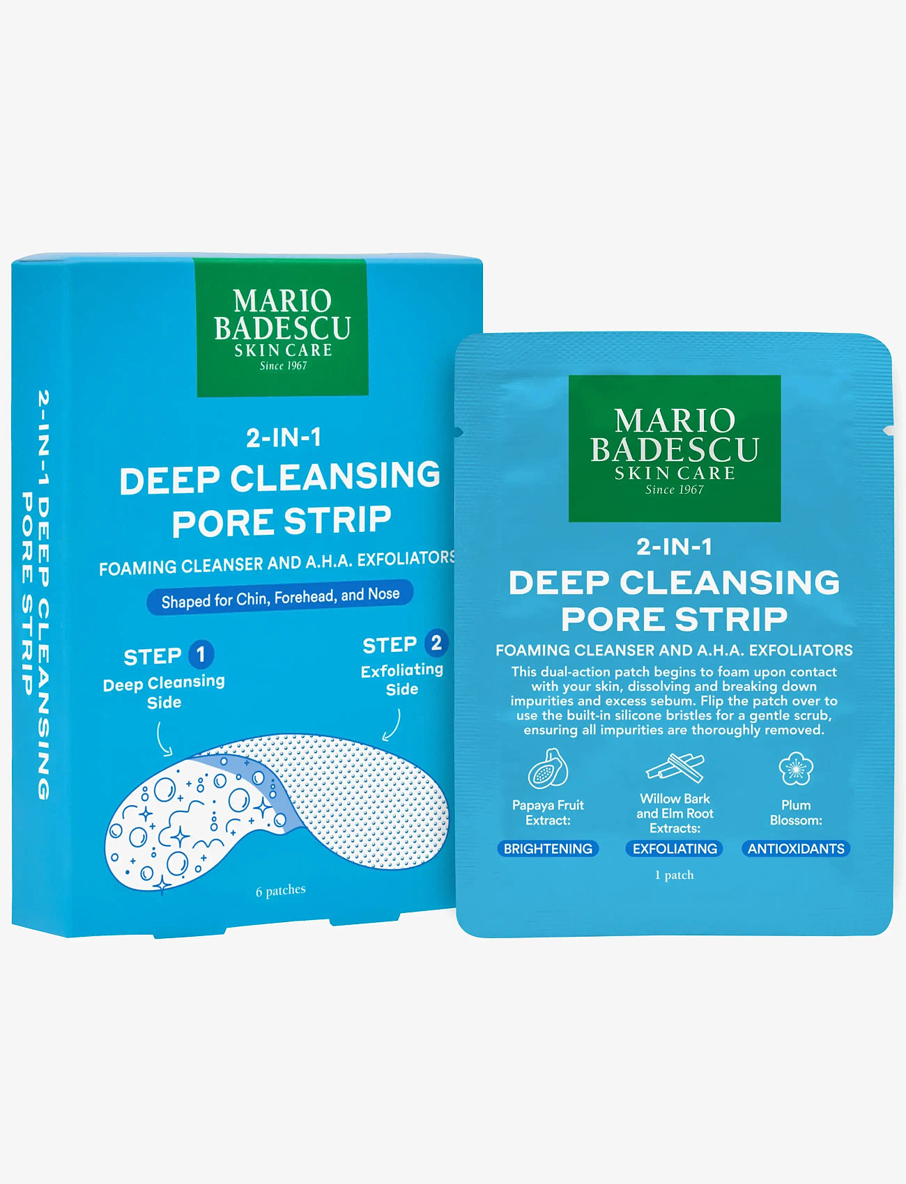 Mario Badescu - 2-In-1 Deep Cleansing Pore Strip - rengöringsservetter - no color - 2