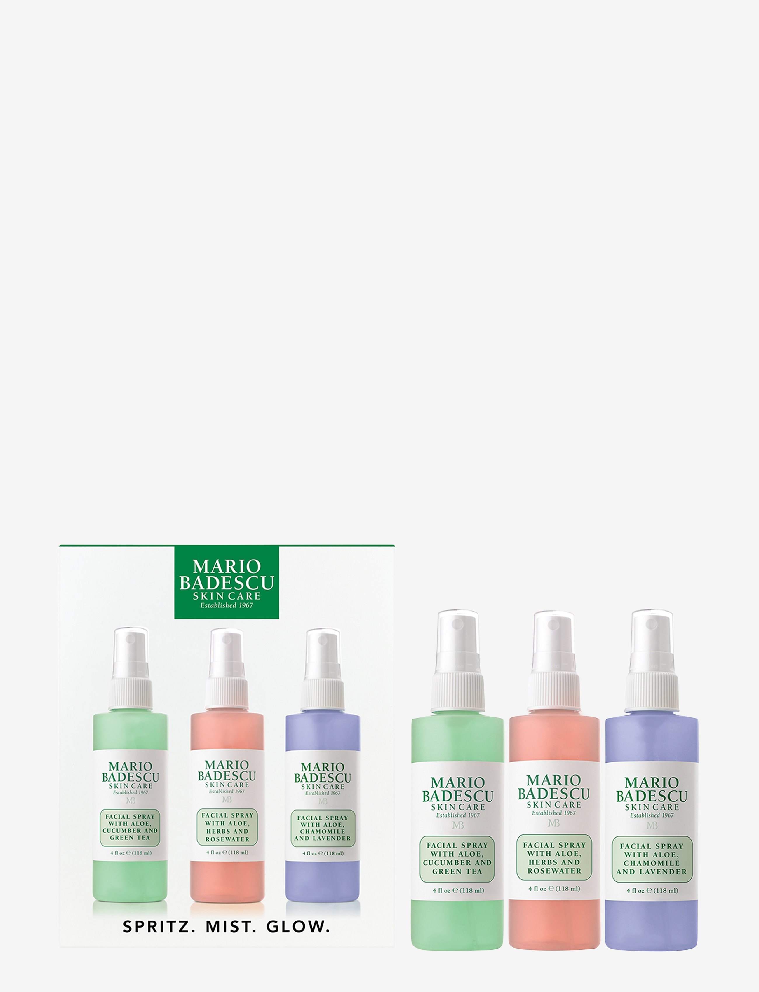 Mario Badescu Mario Badescu Spritz.mist.glow Kit 3X118ml, One Size, Nude, Ansigt > Setting Spray, Dame