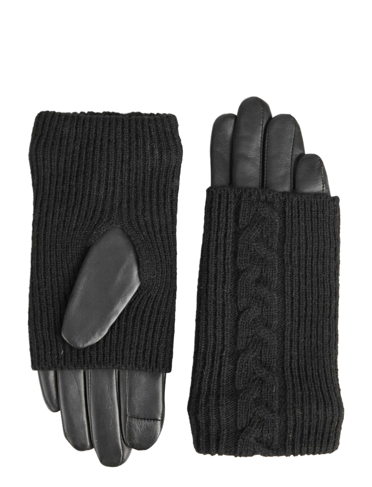 Markberg Hellymbg Glove, Cable Knit, 7, Black, Handsker > Fingerhandsker, Dame