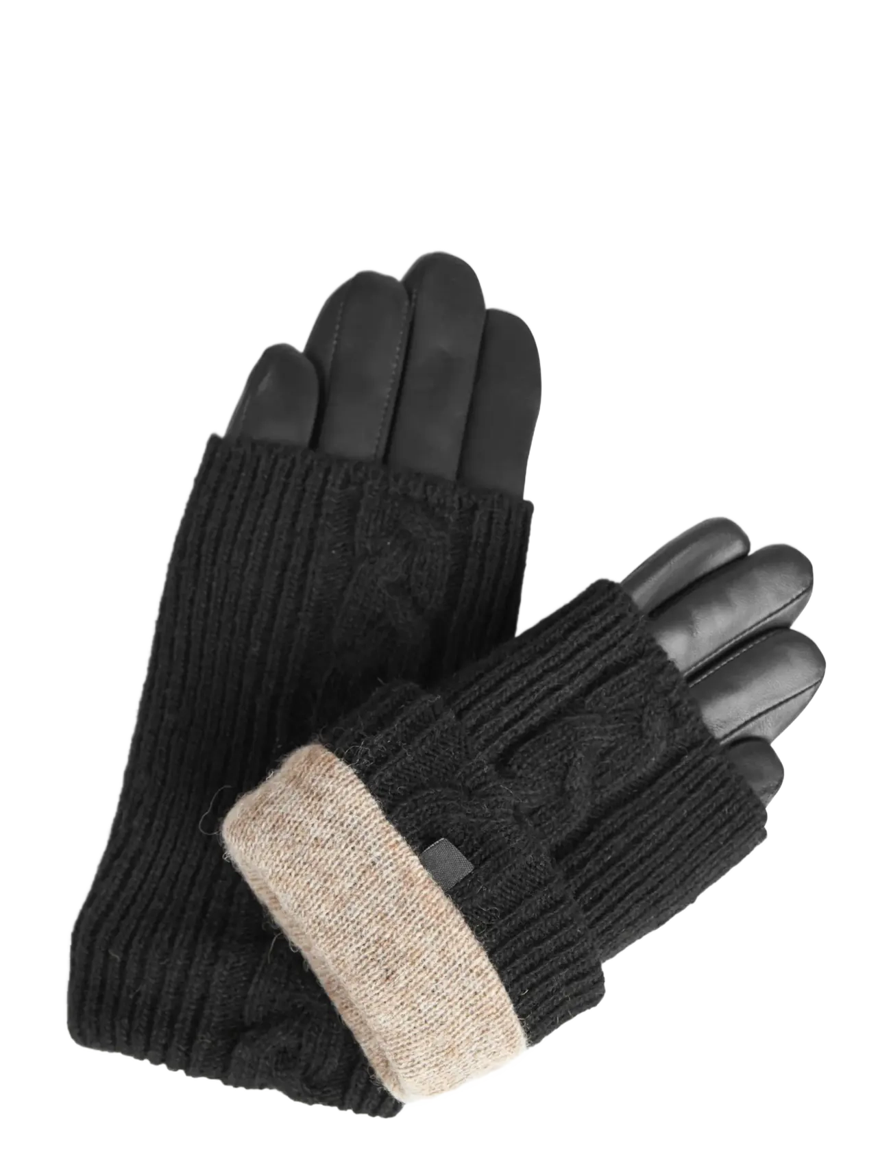 Markberg - HellyMBG Glove, Cable Knit - akcesoria - black - 1