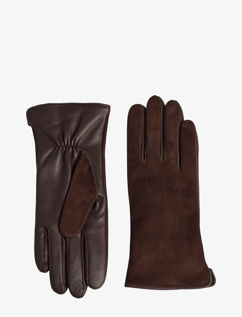 Markberg - CariannaMBG Glove, Suede - handsker - dark brown - 1