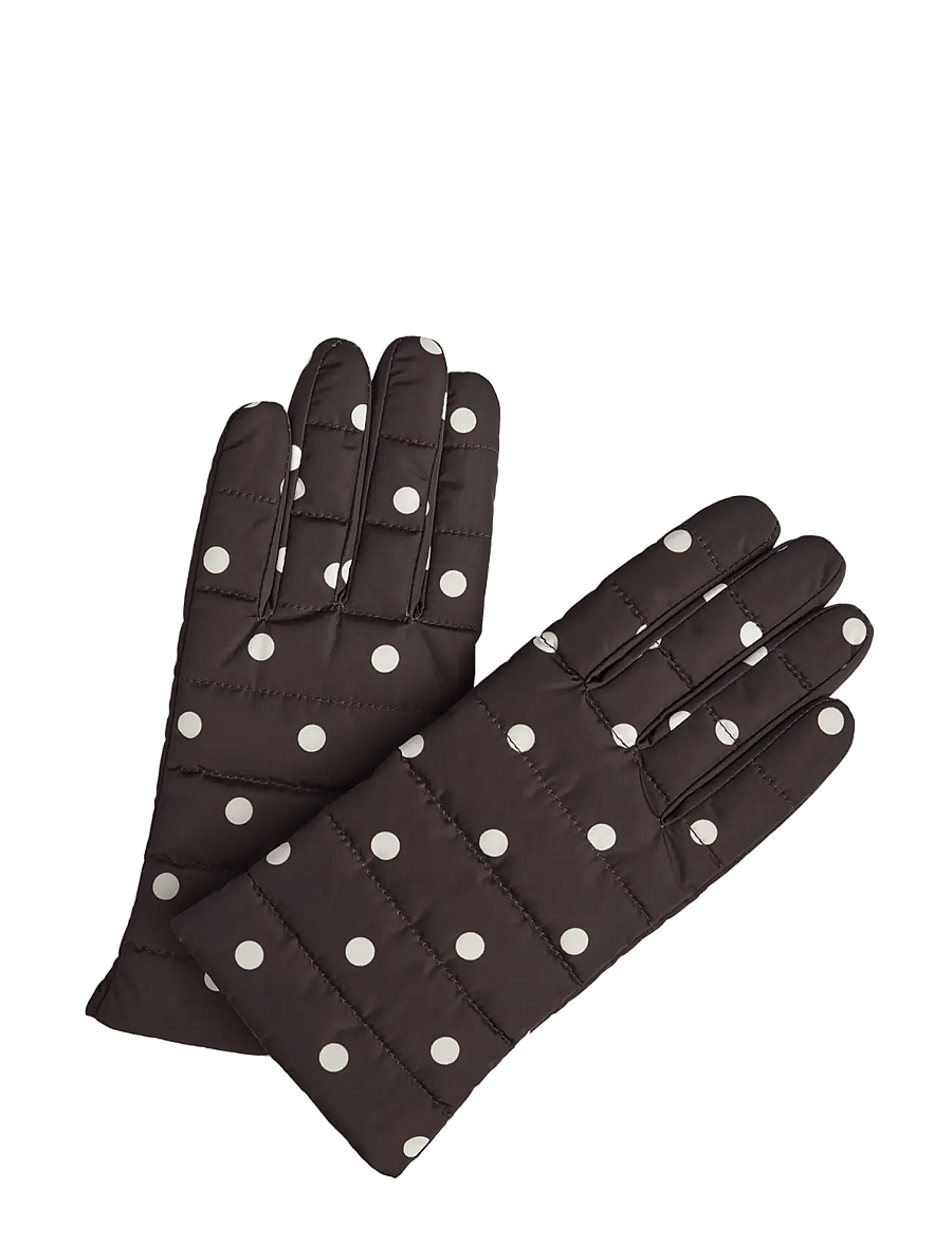 Markberg - AlberteMBG Glove - fingervantar - polka dot, brown - 0