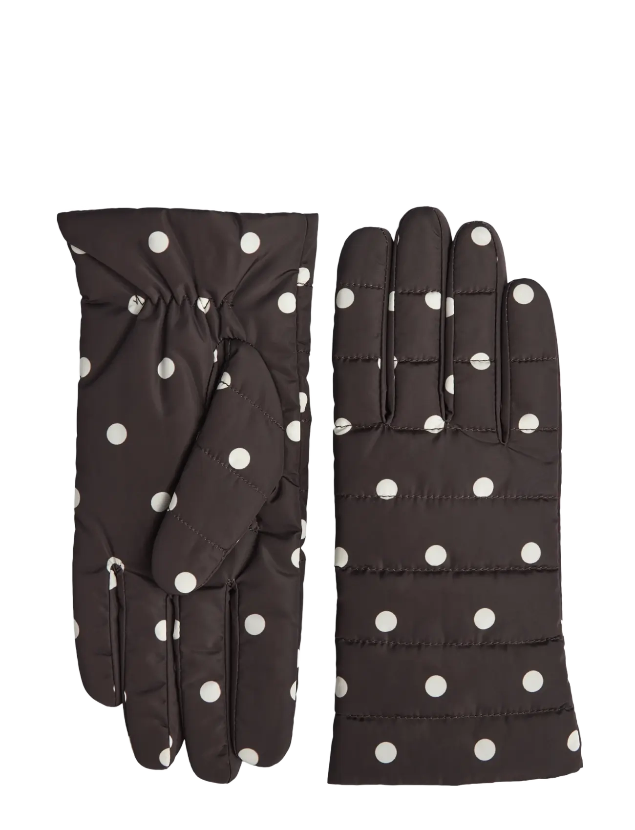 Markberg - AlberteMBG Glove - fingervantar - polka dot, brown - 1
