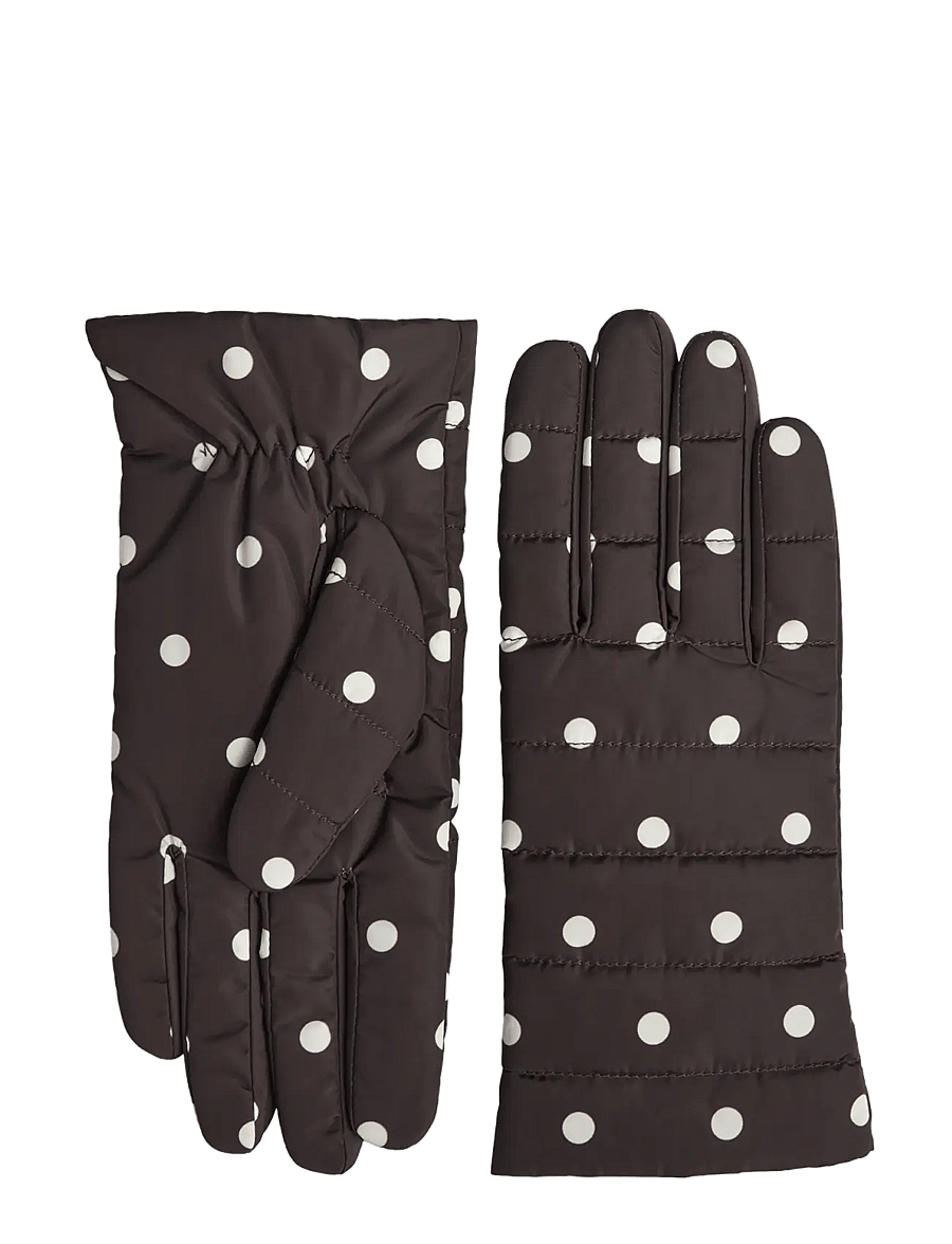 Markberg - AlberteMBG Glove - fingervantar - polka dot, brown - 1