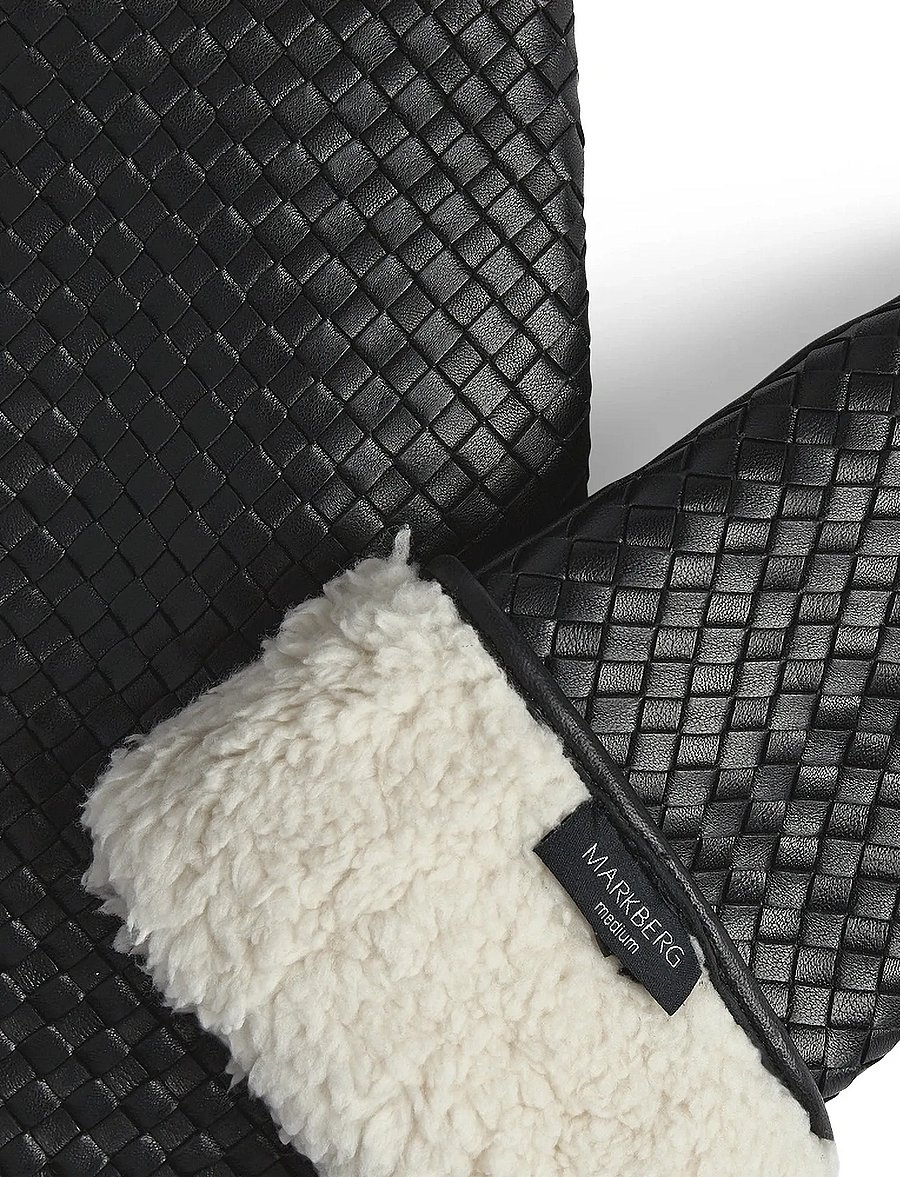 Markberg - EmbaMBG Mitten, Weave - fäustlinge - black - 3