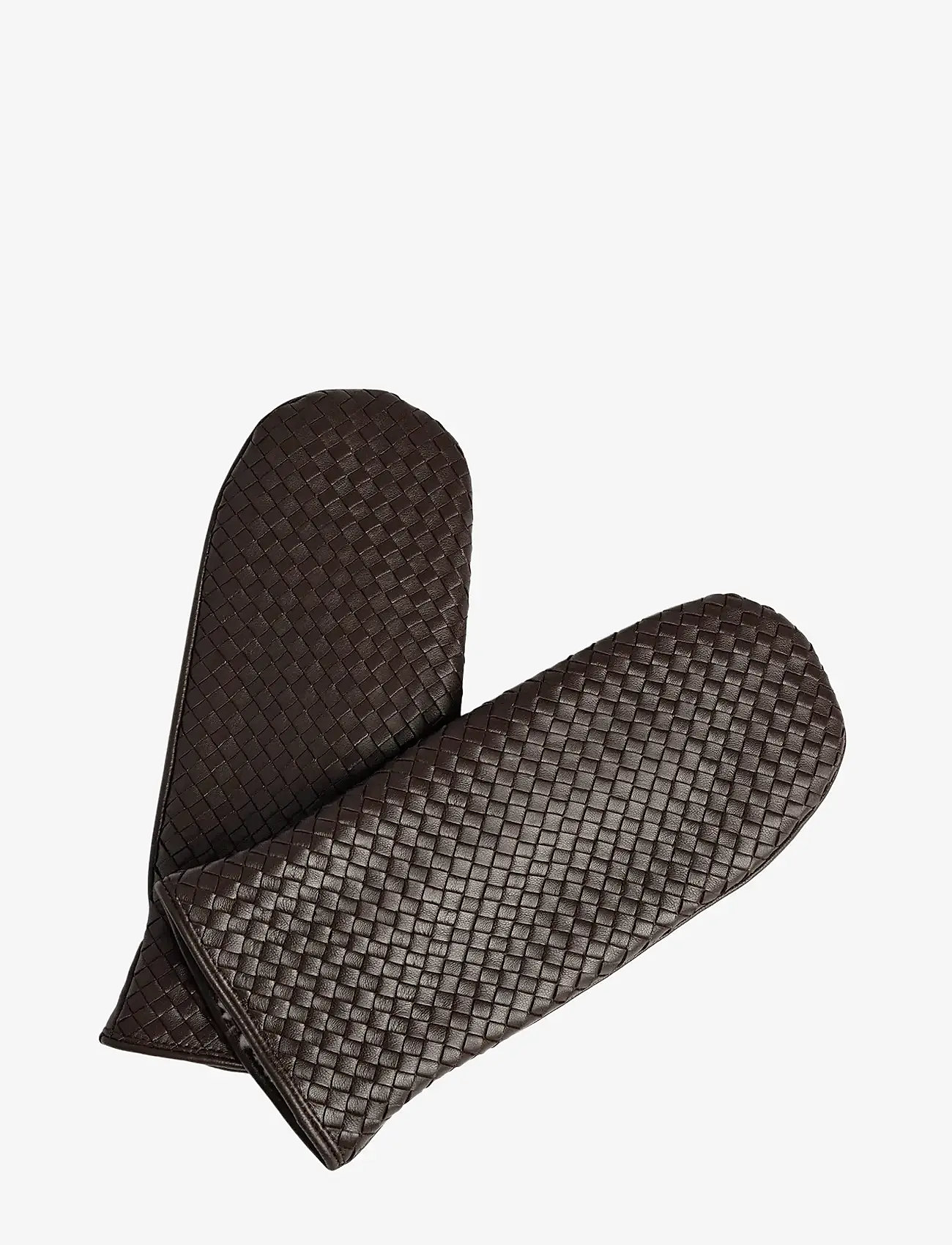 Markberg - EmbaMBG Mitten, Weave - fäustlinge - dark brown - 0