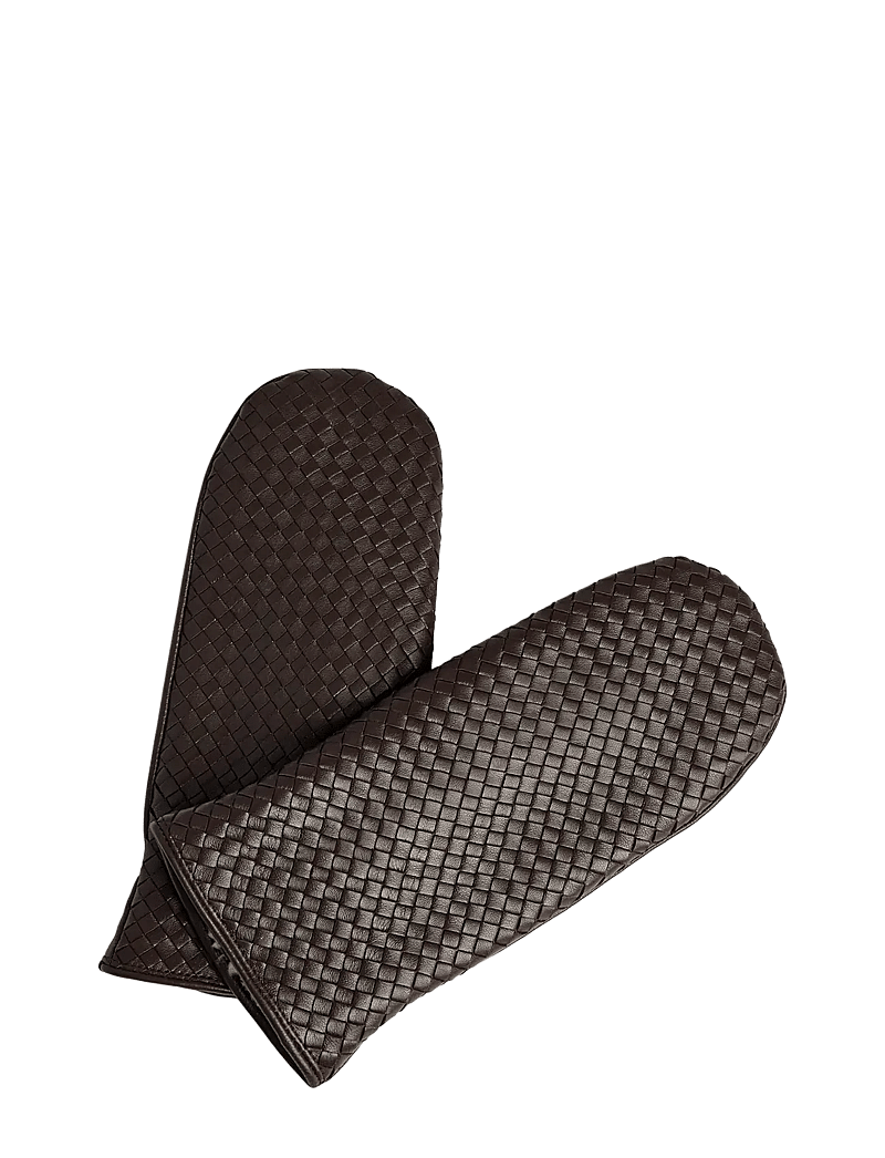 Markberg - EmbaMBG Mitten, Weave - fäustlinge - dark brown - 0