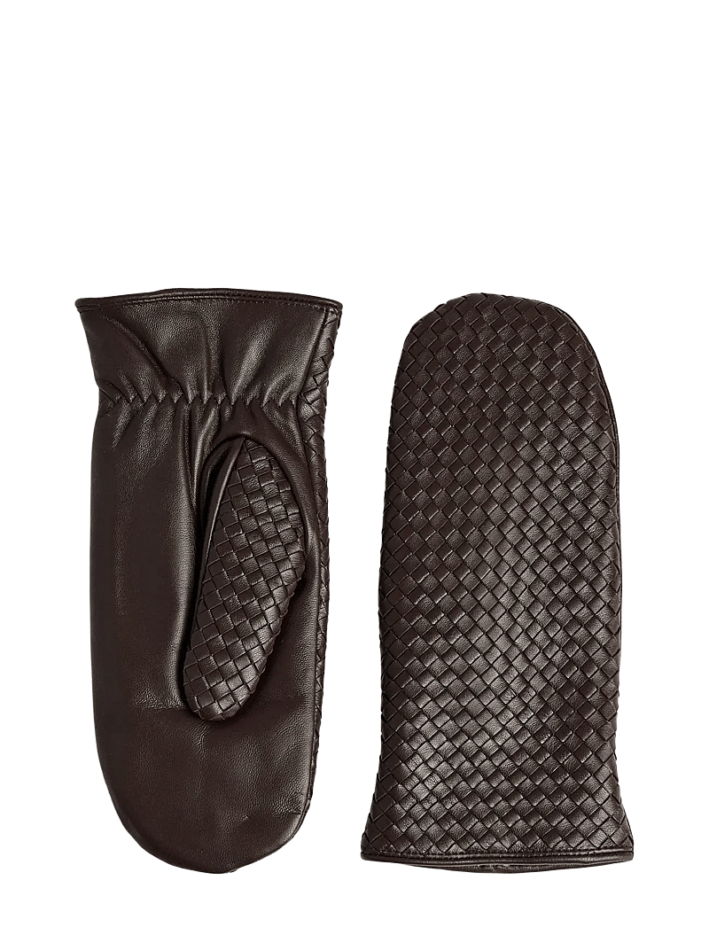 Markberg - EmbaMBG Mitten, Weave - fäustlinge - dark brown - 1