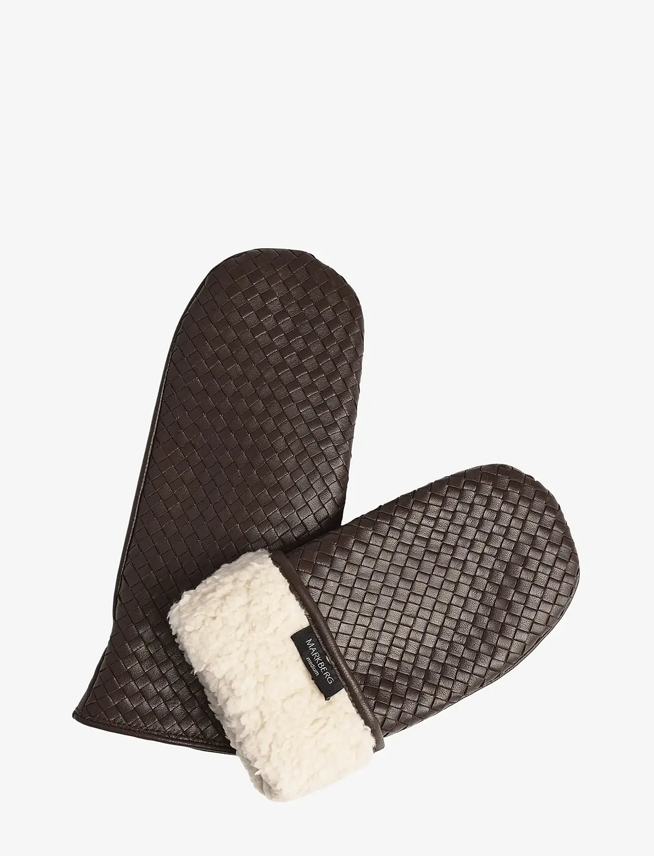 Markberg - EmbaMBG Mitten, Weave - fäustlinge - dark brown - 2