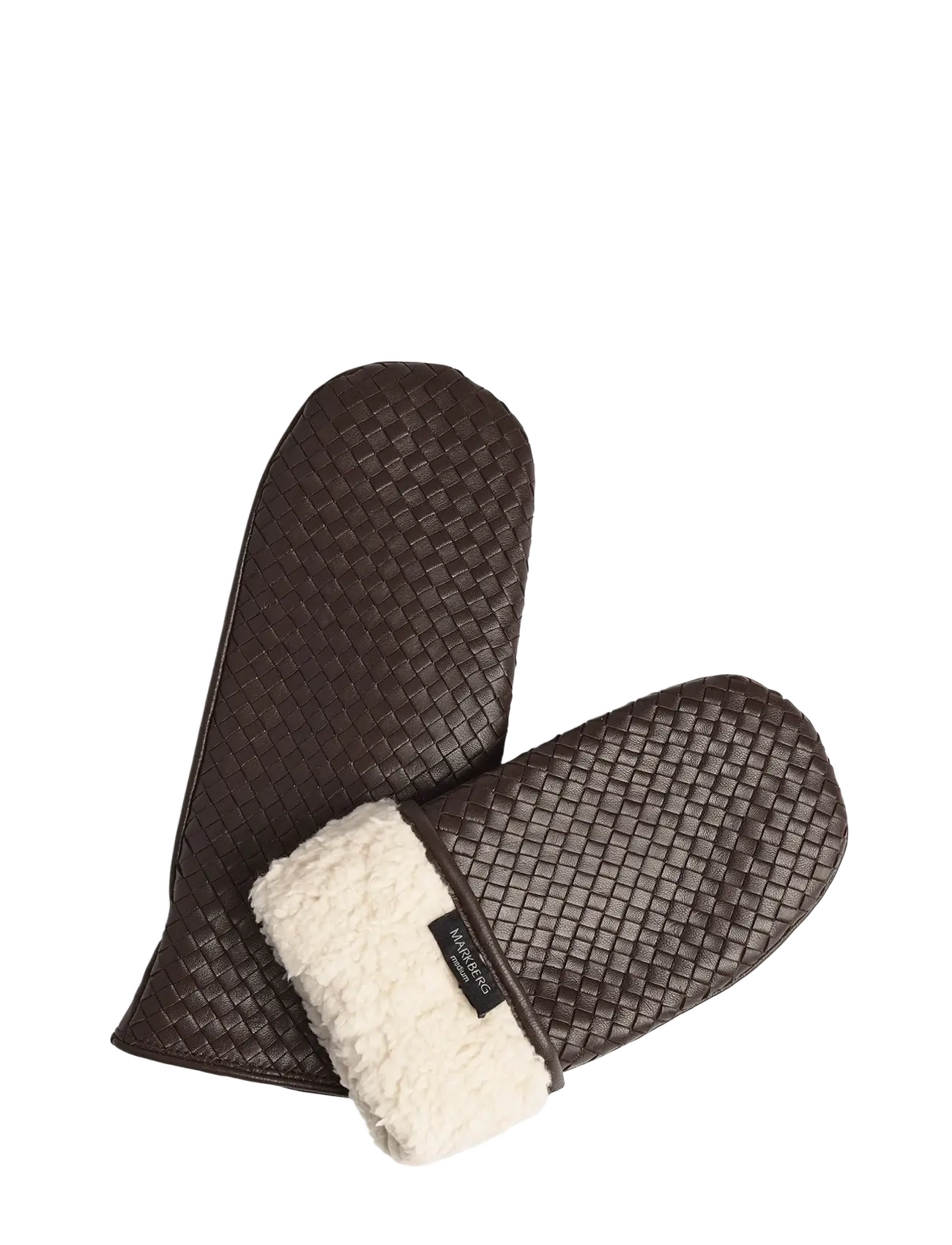 Markberg - EmbaMBG Mitten, Weave - accessories - dark brown - 2