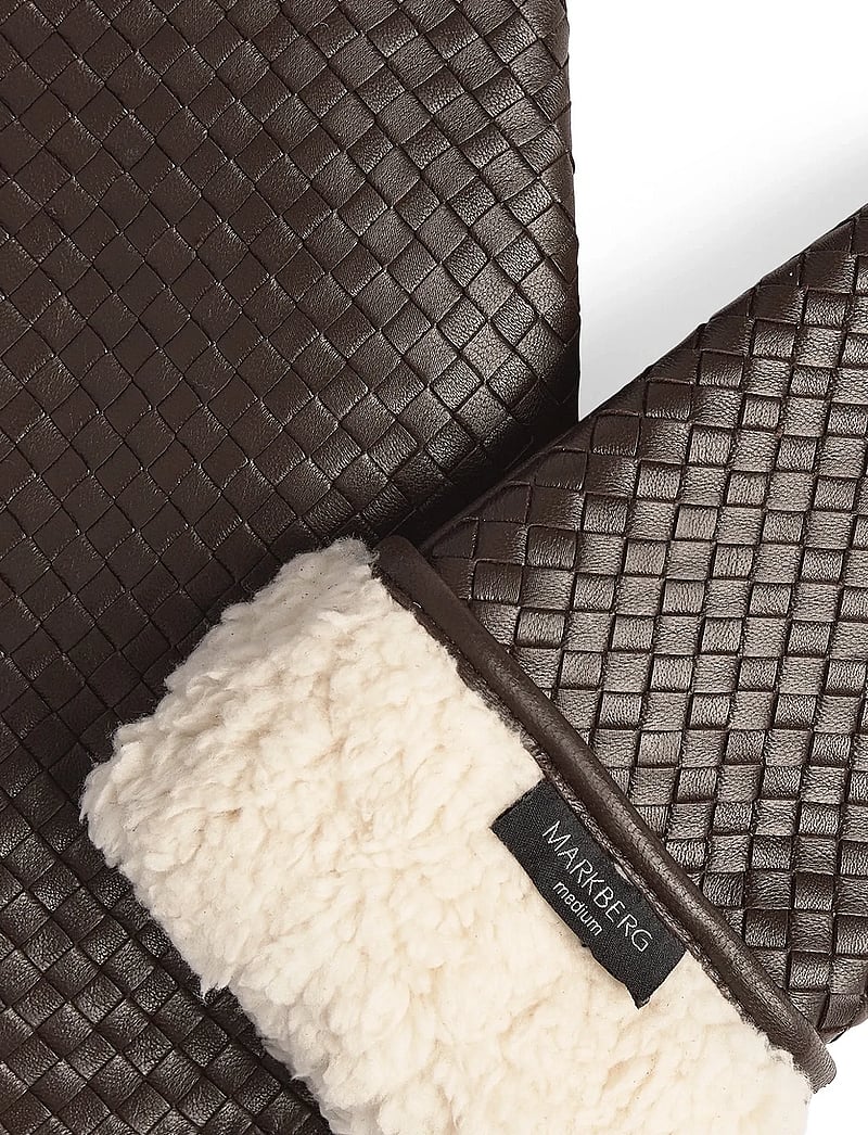 Markberg - EmbaMBG Mitten, Weave - fäustlinge - dark brown - 3