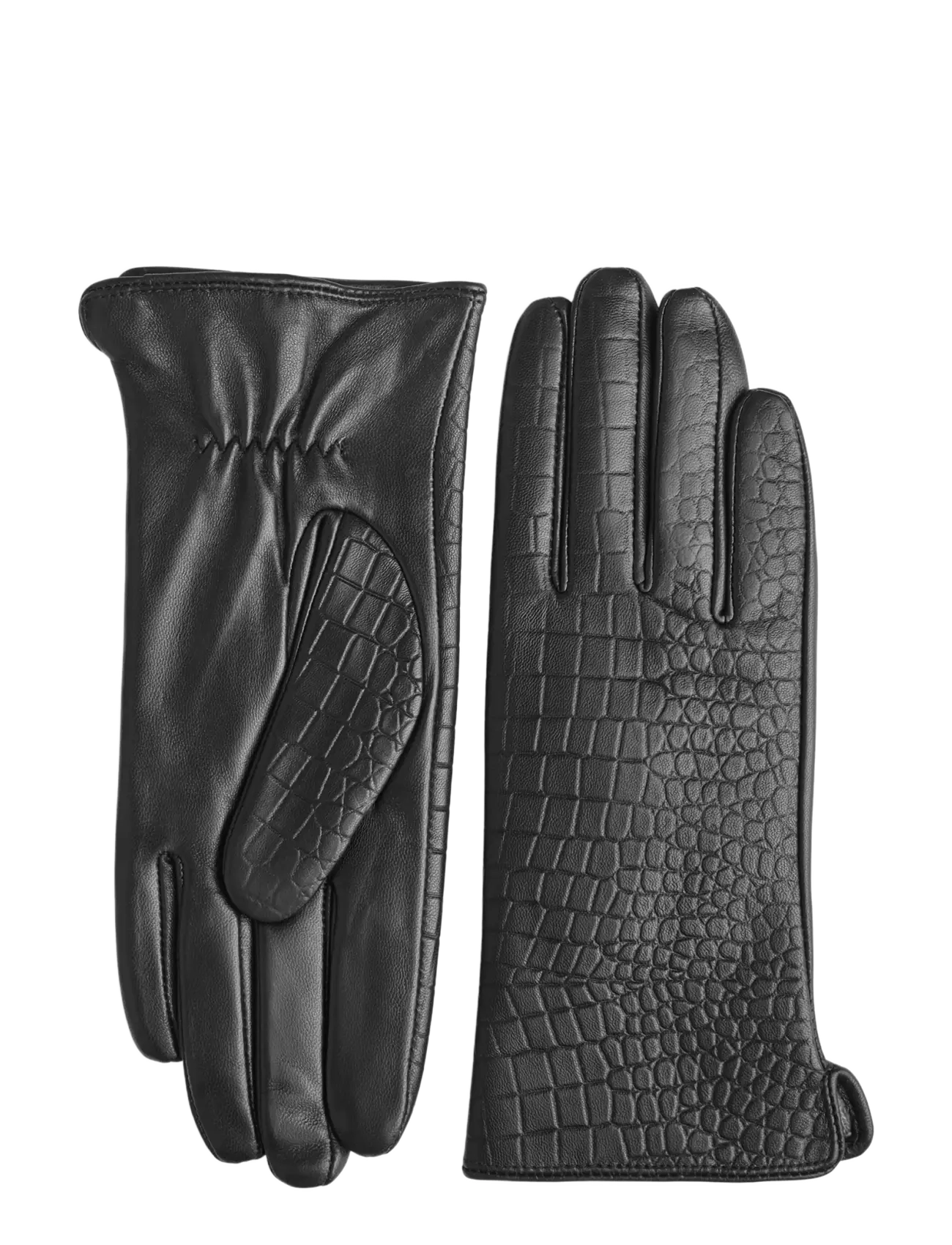 Markberg - NilaMBG Glove, Croco - lederhandschuhe - black - 1