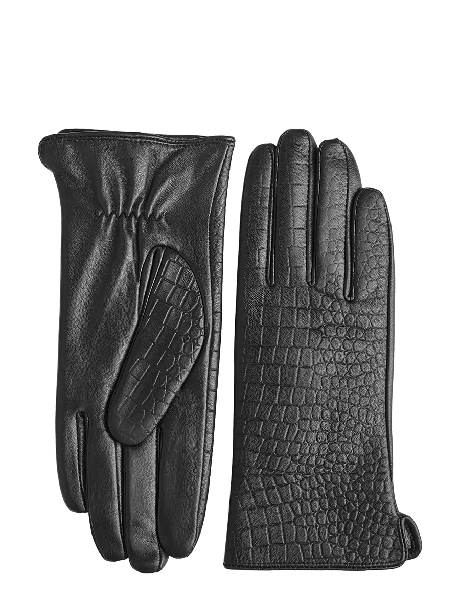 Markberg - NilaMBG Glove, Croco - lederhandschuhe - black - 1