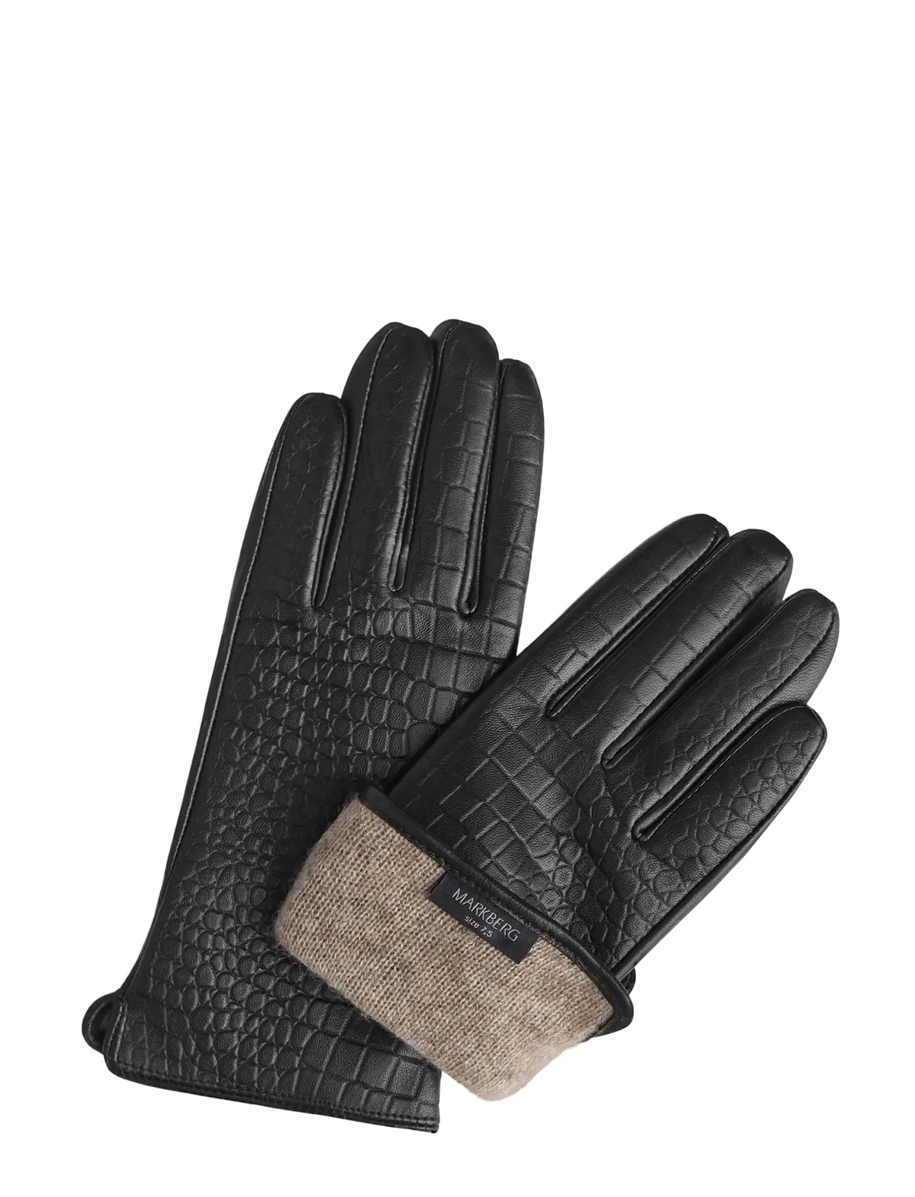 Markberg - NilaMBG Glove, Croco - lederhandschuhe - black - 2