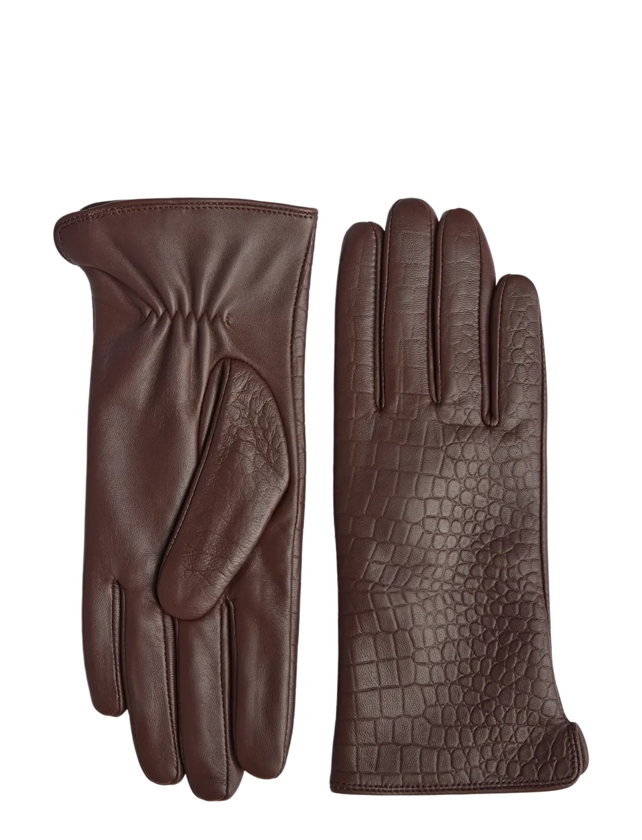 Markberg - NilaMBG Glove, Croco - lederhandschuhe - chocolate brown - 1