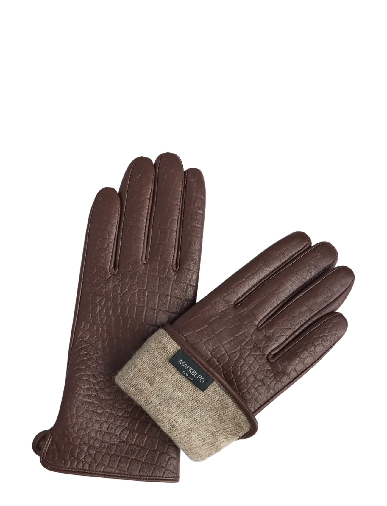 Markberg - NilaMBG Glove, Croco - lederhandschuhe - chocolate brown - 2