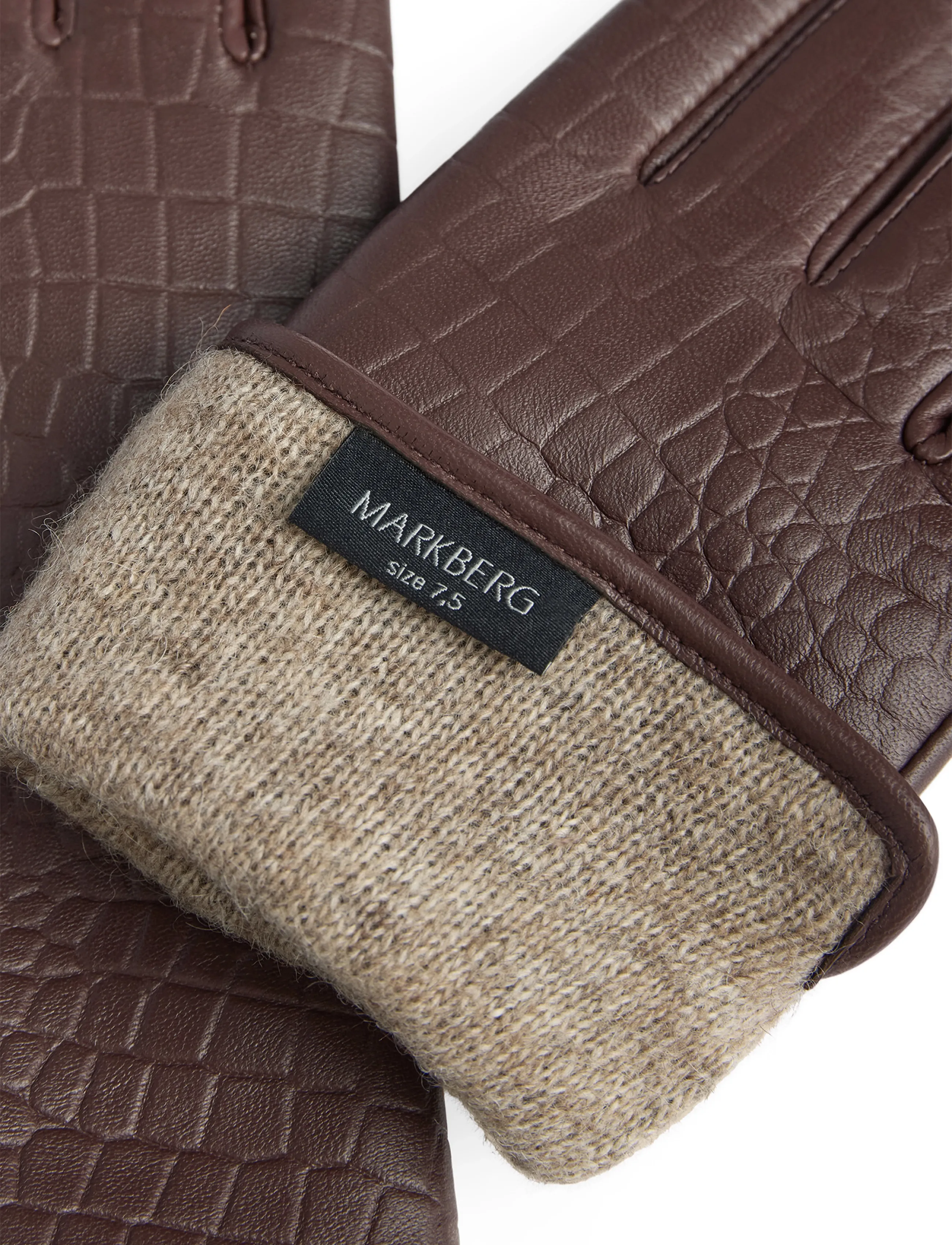 Markberg - NilaMBG Glove, Croco - lederhandschuhe - chocolate brown - 3