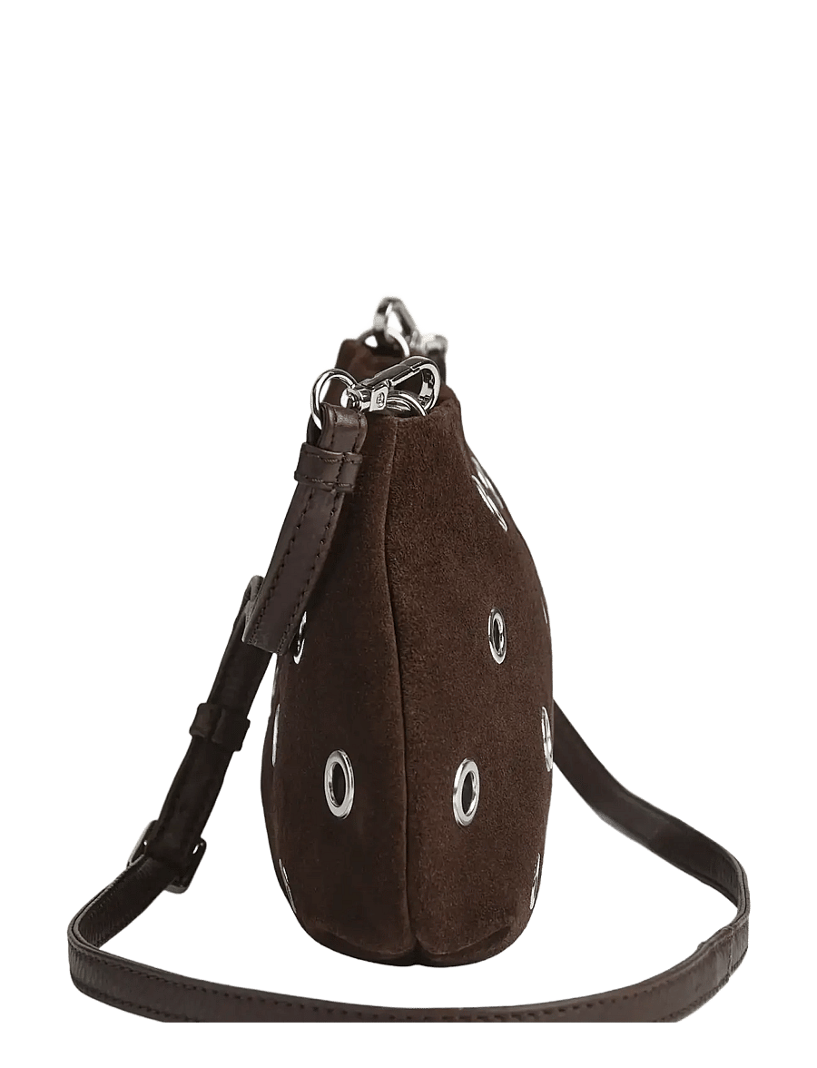 Markberg - EssieMBG Cross. Bag, Suede - crossbody bags - espresso brown - 1