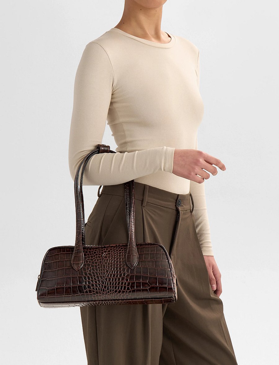 Markberg - EdenaMBG Bag, Croco - modetrender - espresso brown - 0