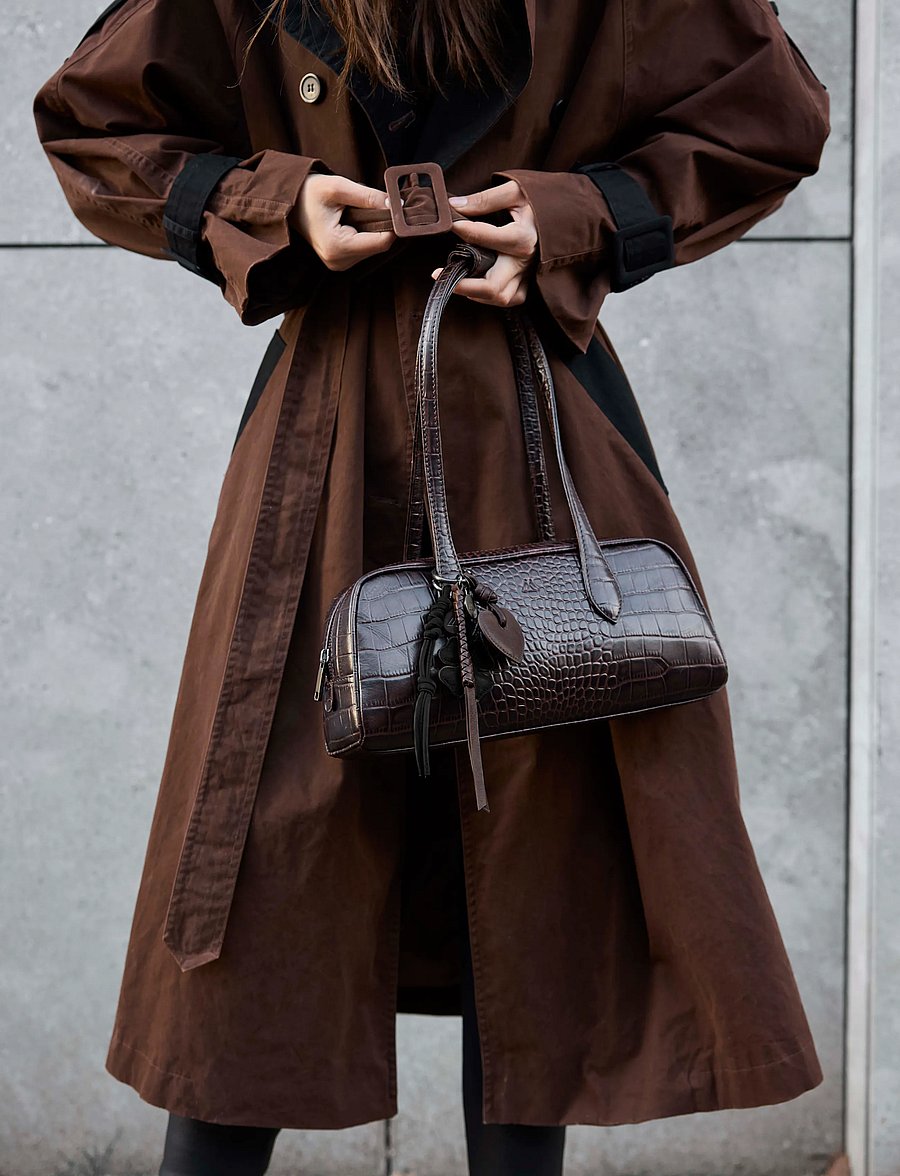 Markberg - EdenaMBG Bag, Croco - modetrender - espresso brown - 4