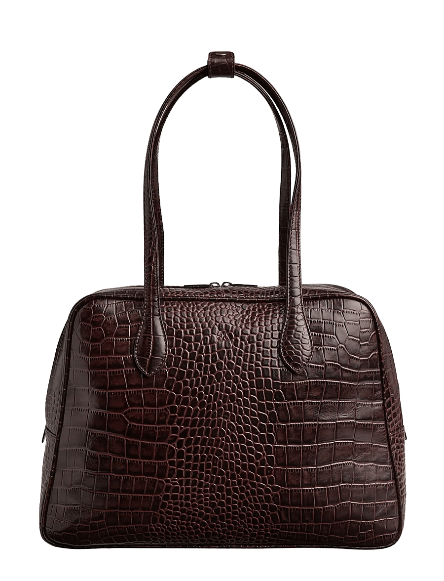 Markberg - ElaraMBG Work Bag, Croco - espresso brown - 1