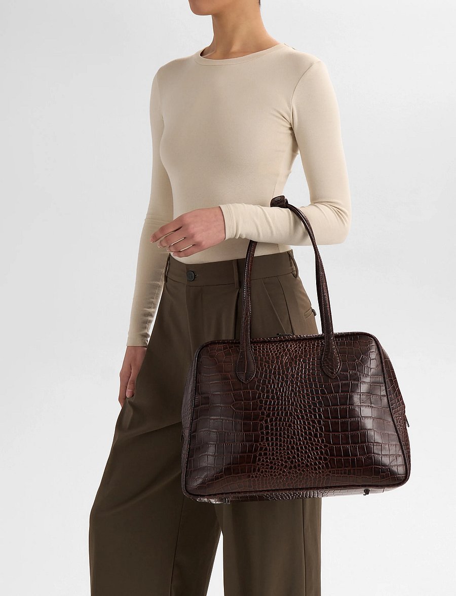Markberg - ElaraMBG Work Bag, Croco - espresso brown - 0