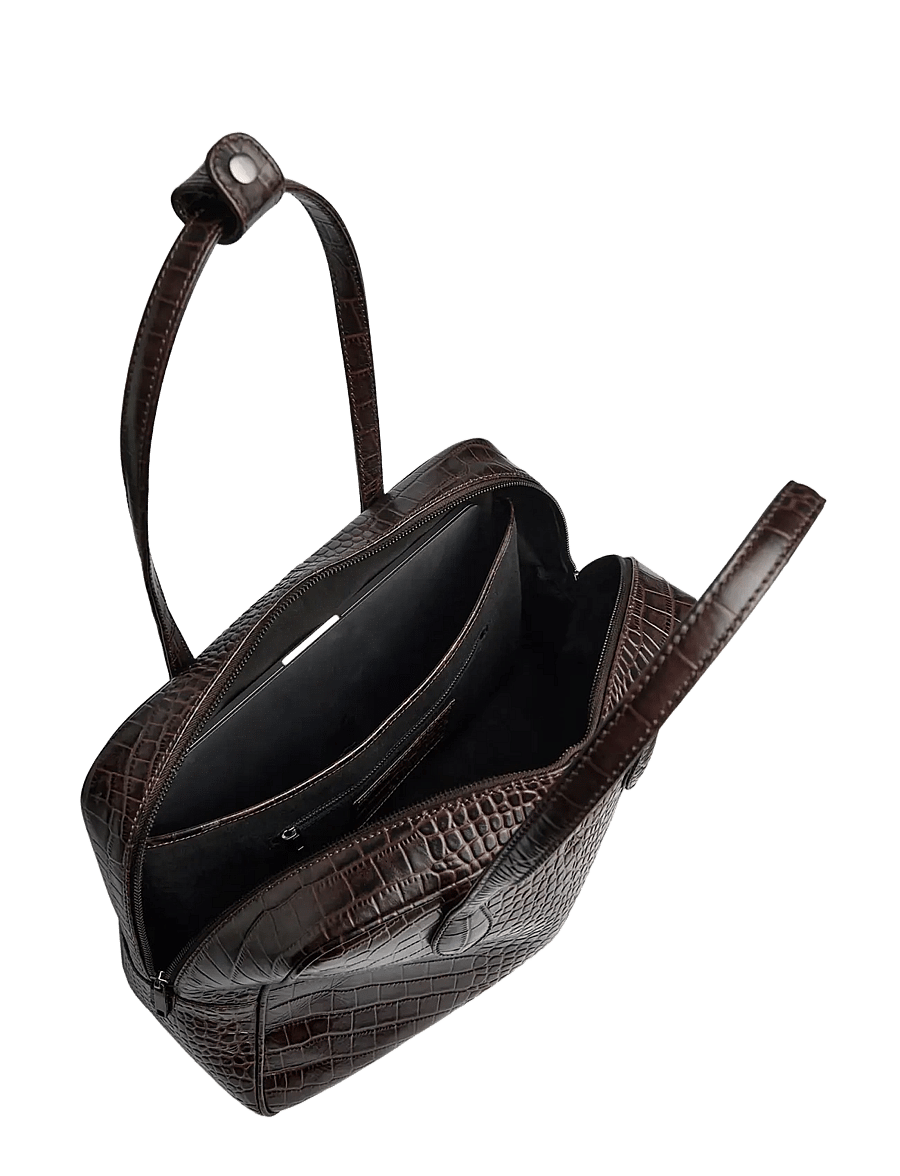 Markberg - ElaraMBG Work Bag, Croco - espresso brown - 4